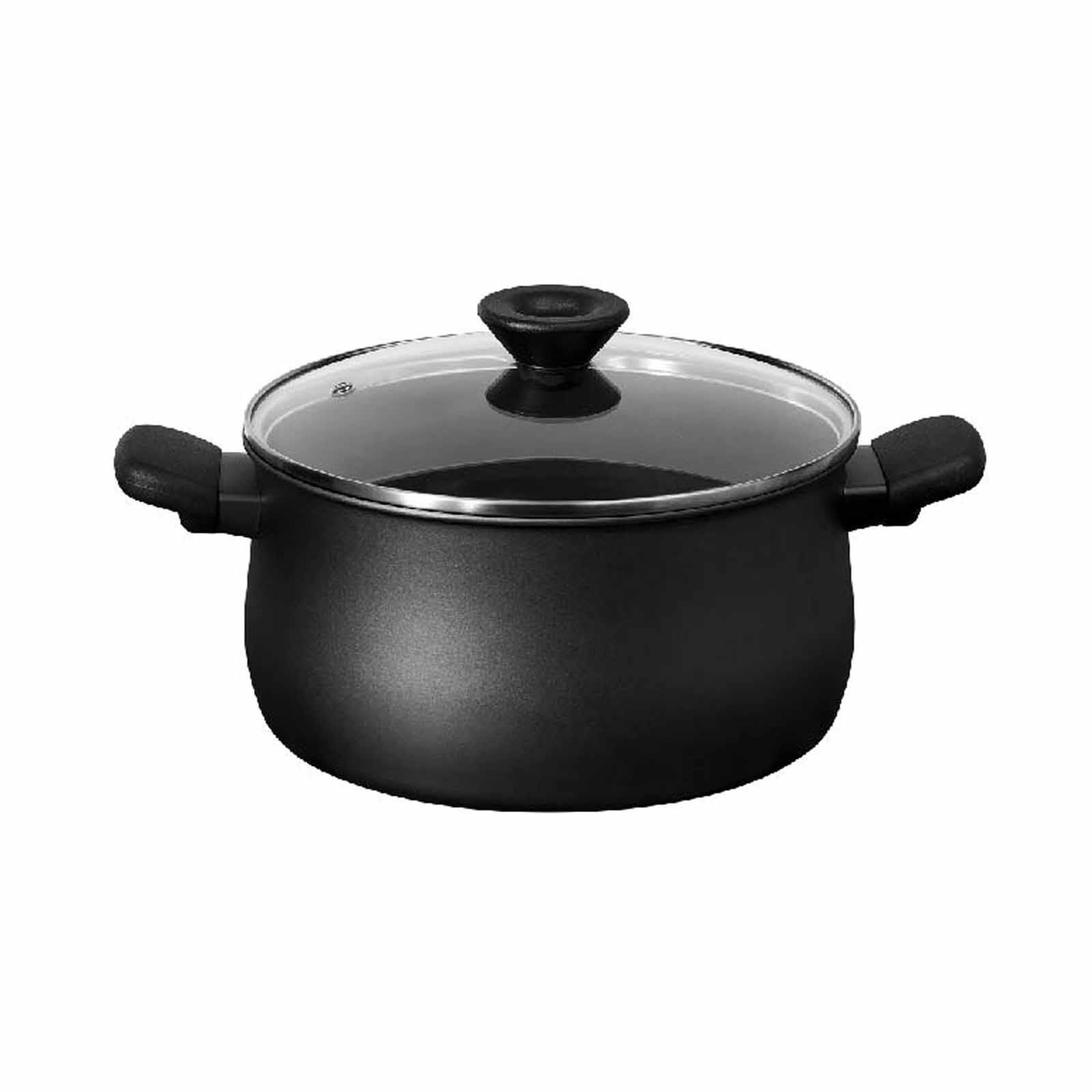 MEYER Midnight Nonstick 24cm/5.7l Stockpot With Glass Lid 81093-image null