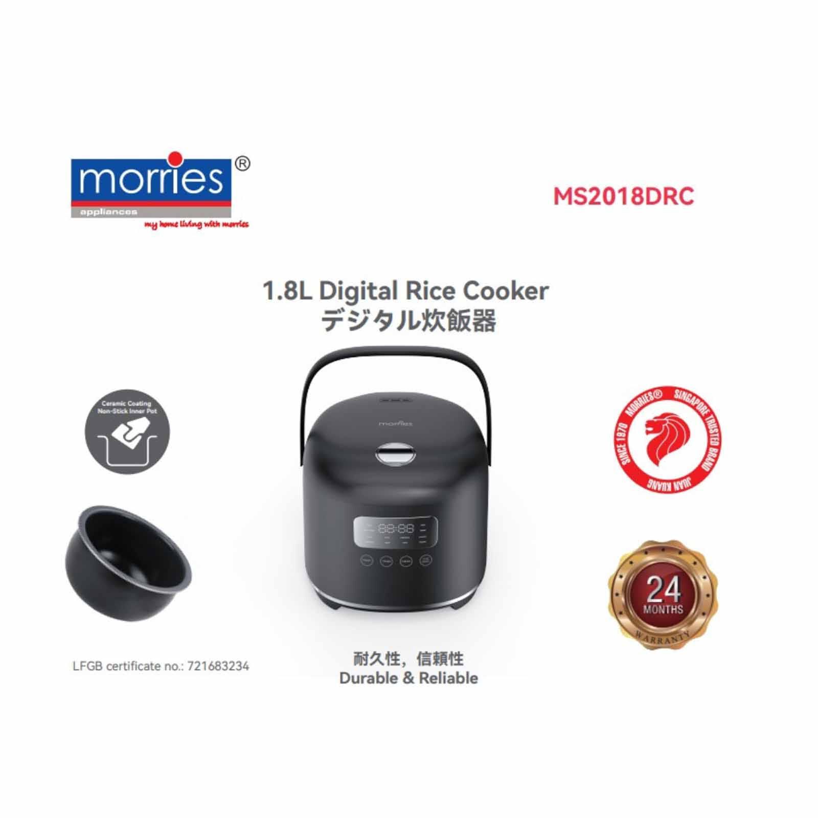 MORRIES Digital Rice Cooker (1.8l) MS-2018DRC-image 3