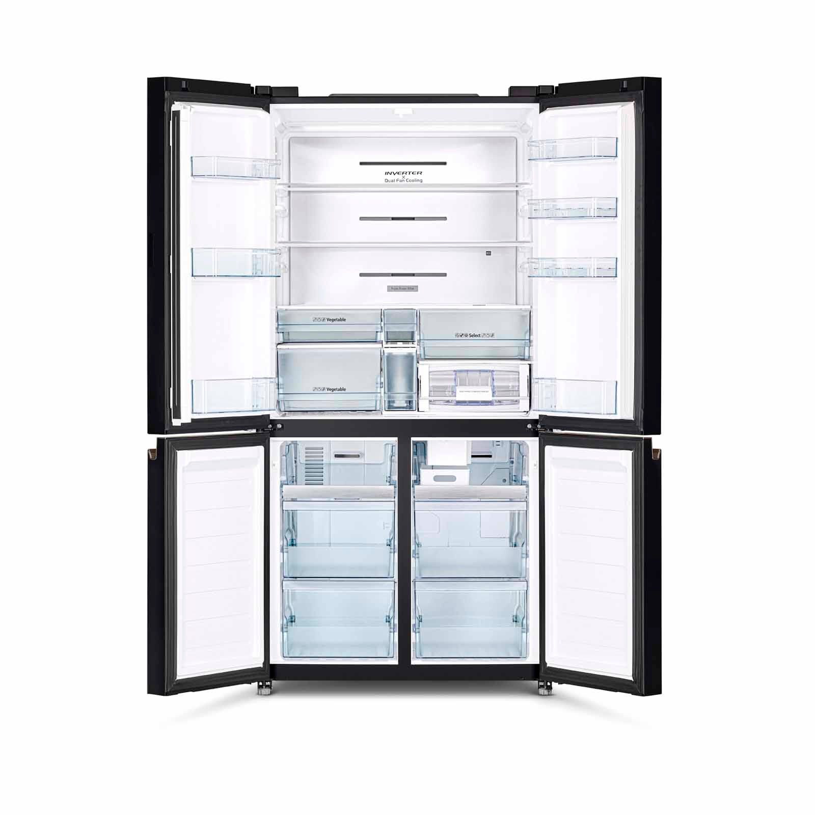 HITACHI 4 Door French Bottom Fridge (569l) (glass Clear Black) R-WB640PMS1-5 GCK-image 3