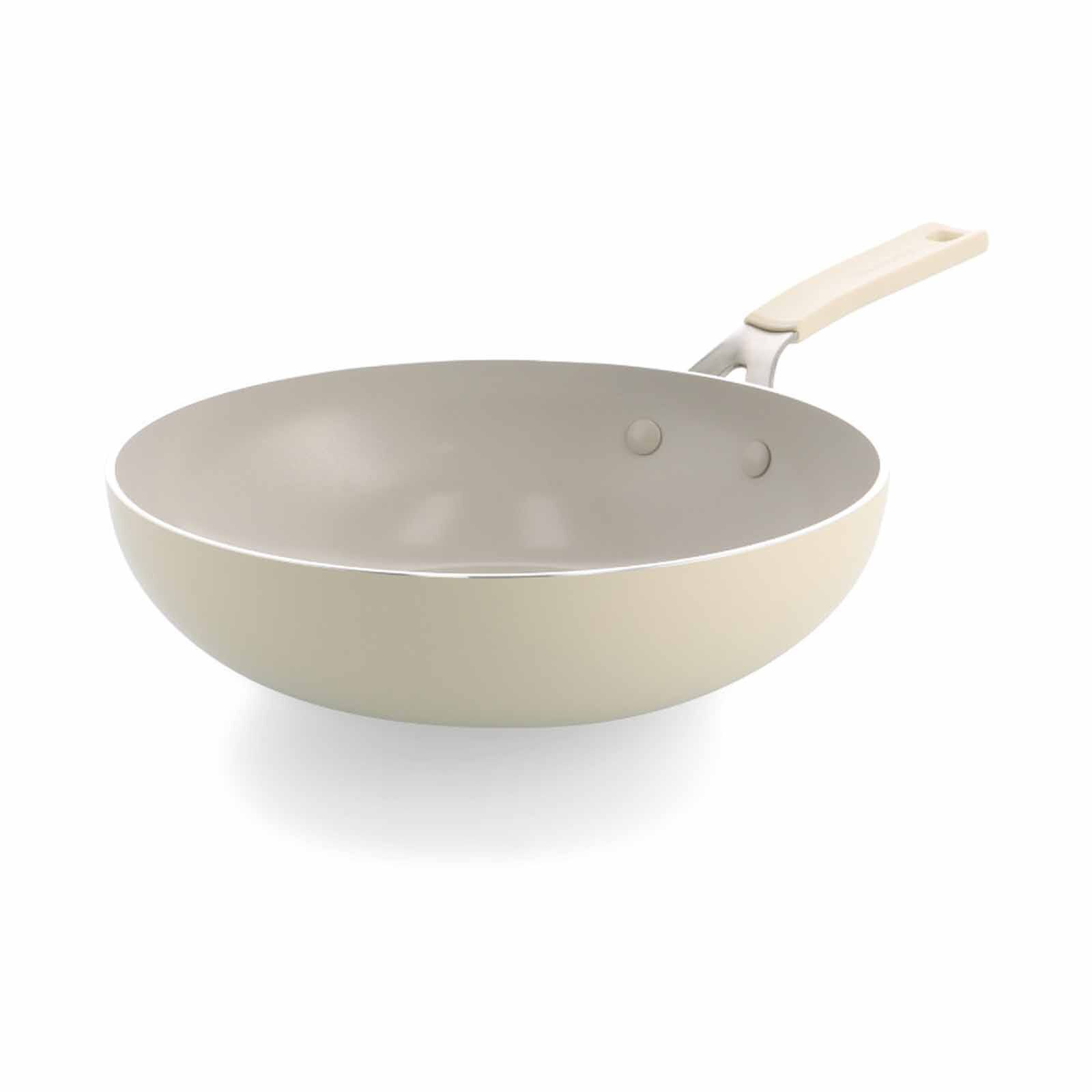 KITCHENAID Aluminium 28cm Open Wok - Almond Cream KAAM081369