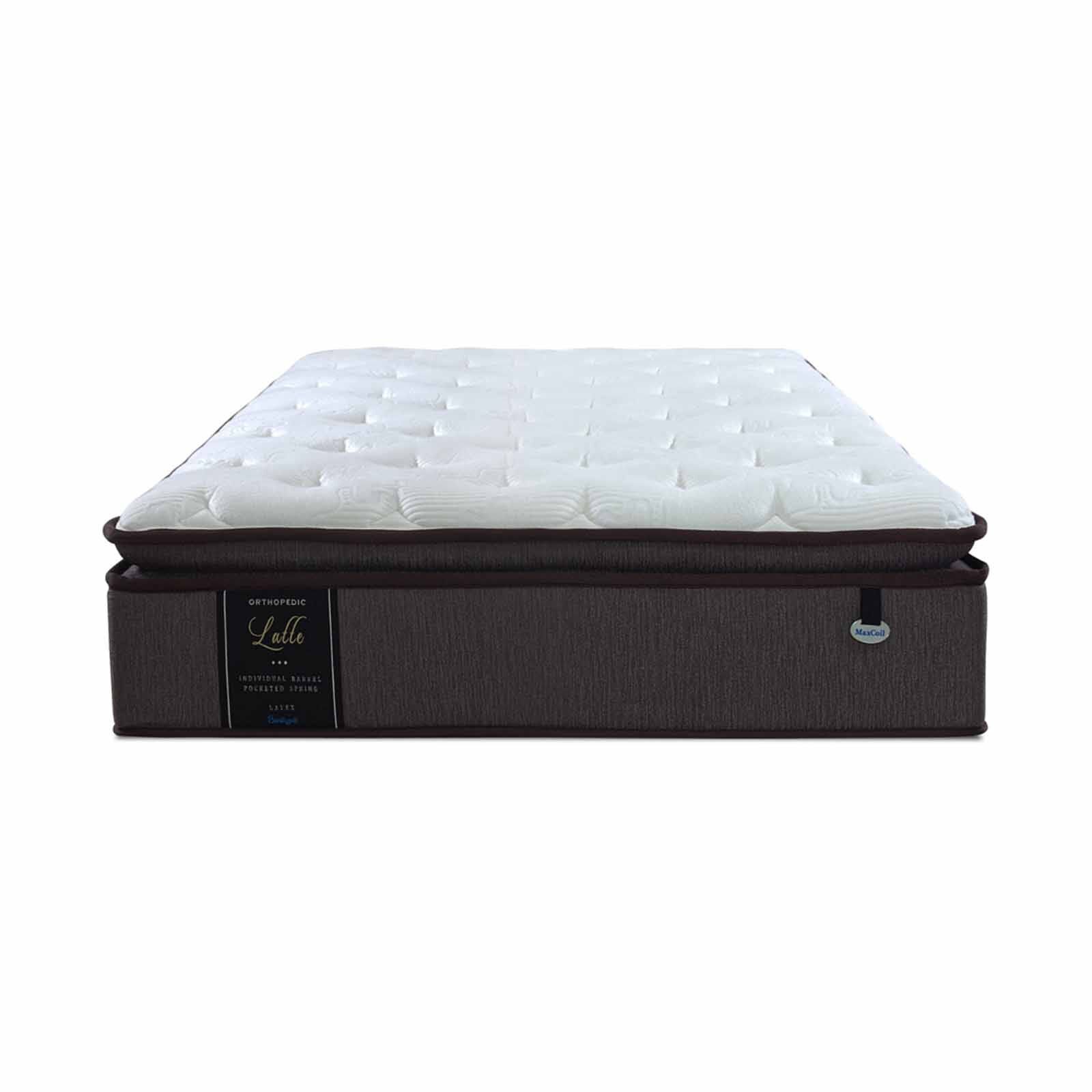 MAXCOIL Single Size Mattress + Bedframe LATTE-image 1