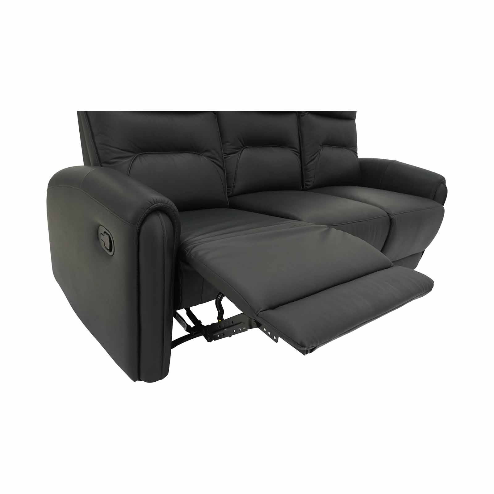 SOLOTTI 3rr-m Seater (hl) Black Half Leather Sofa RONICA-image 4