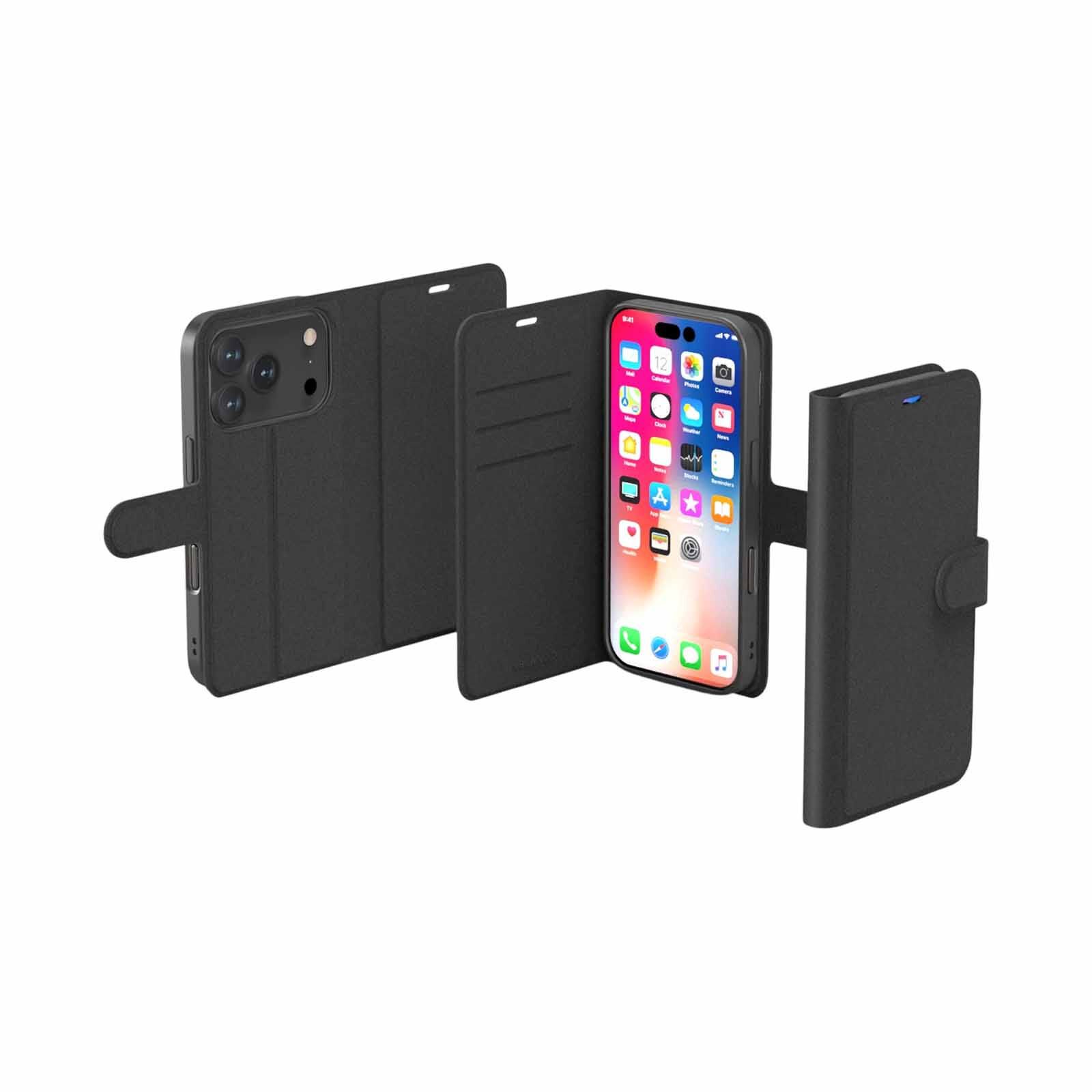 N.BRANDZ Folio Leather Wallet Case For Iphone 17 Pro-black N-FOLIO-IP17P-BK-image 4