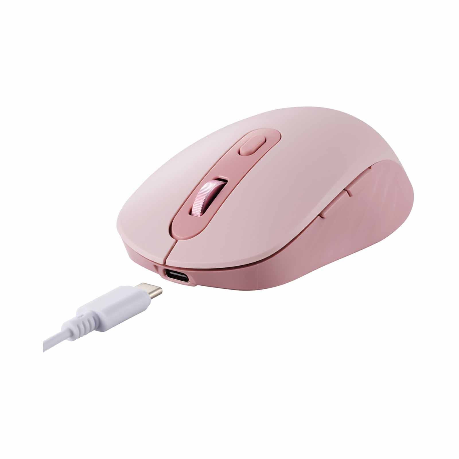 ELECOM 6 Btn Dual Mode Bt & Wless Rechargable Silent Mouse - Pink M-MY35MBSPN-G-image 2