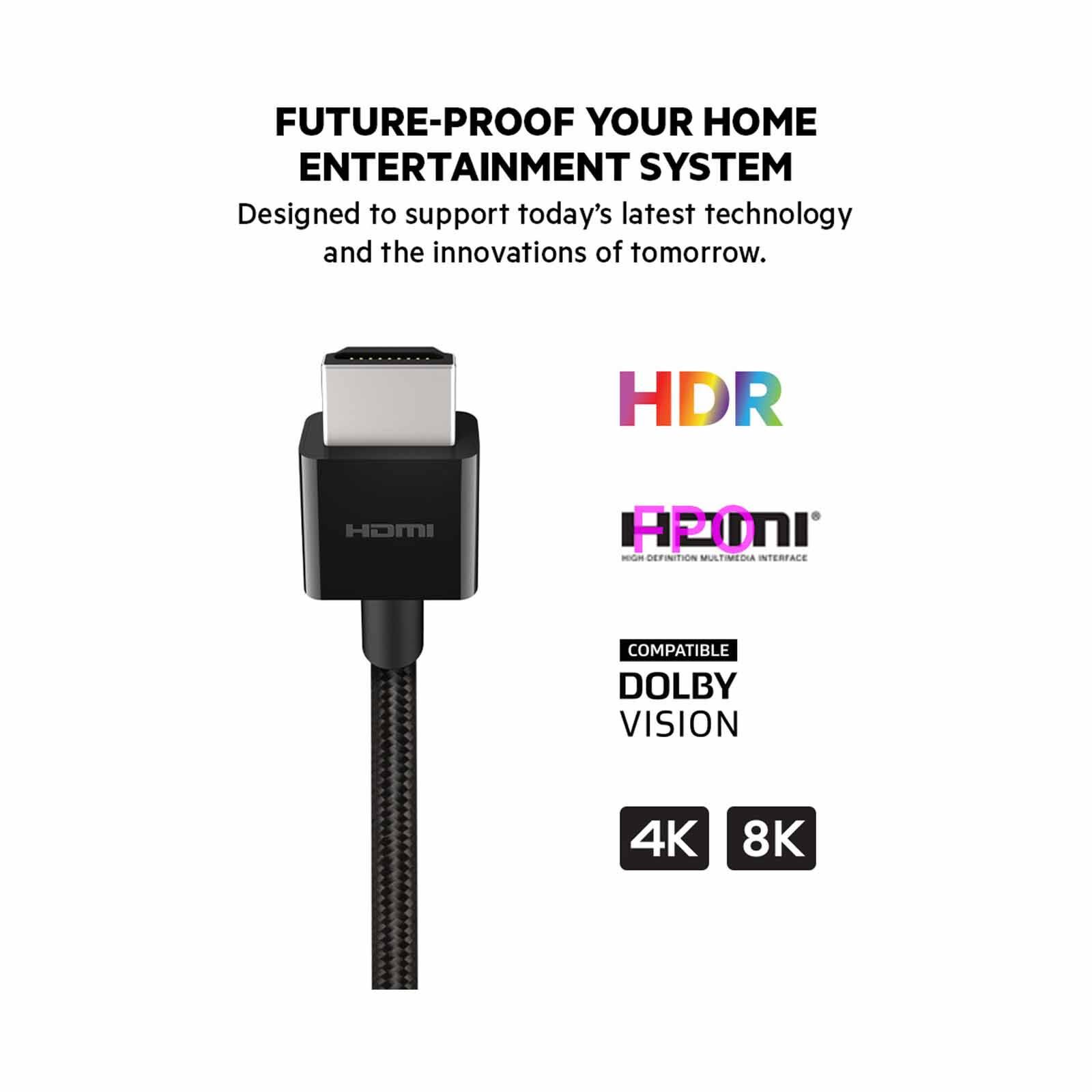 BELKIN 8k Ultra High Speed Hdmi 2.1 Braided Cable-1m AV10176BT1M-BLK-image 4
