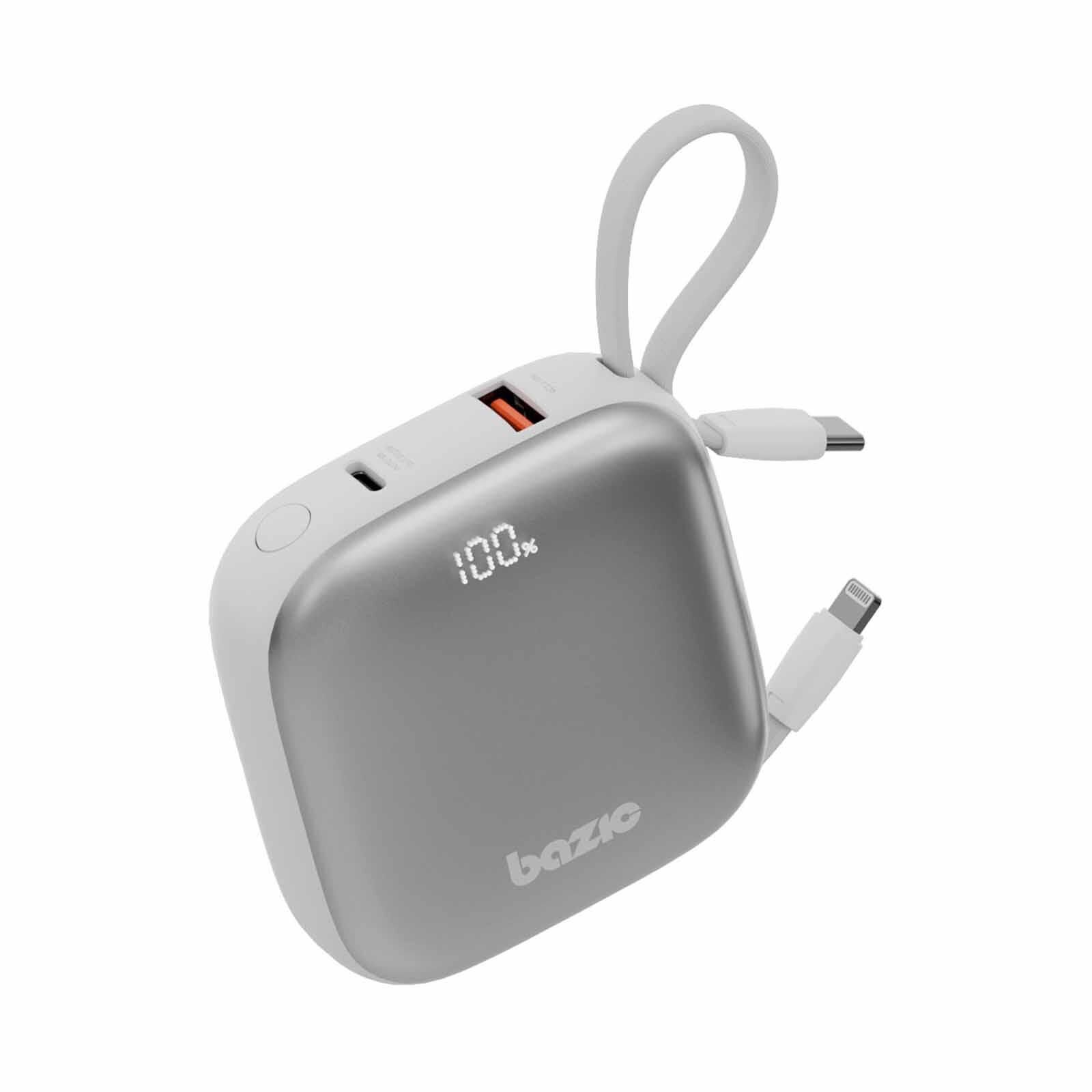 ENERGEA 3 In 1 10000mah Powerbank With Built-in Usb-c And Lightning Cable Vanilla GPW-FUSN-WHT BAZIC GOPOWER FUSION-image 1