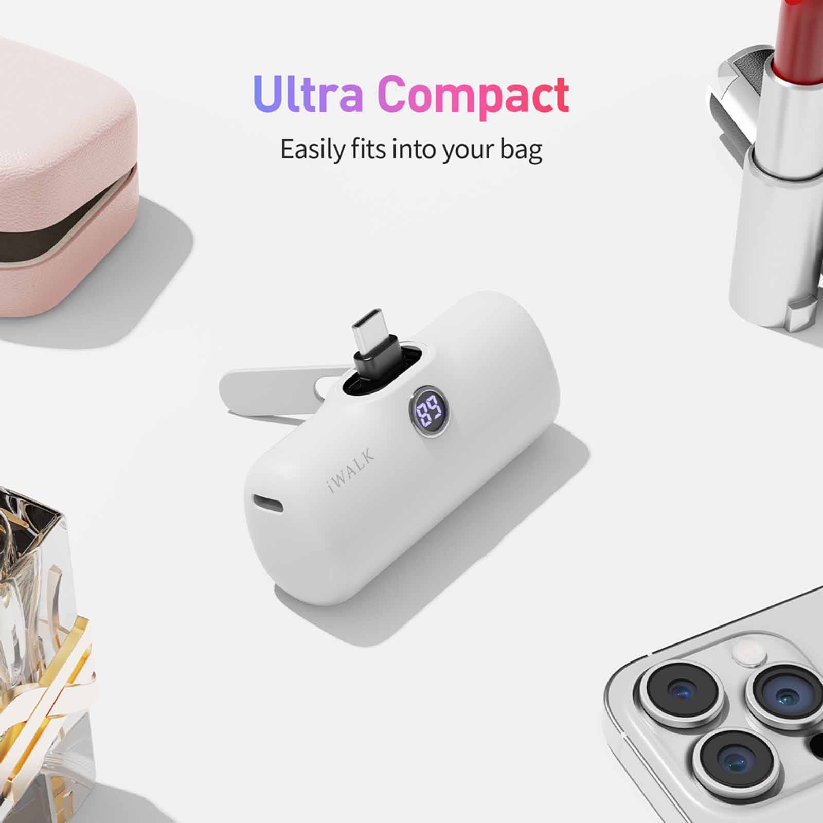 IWALK Linkpod Style Powerbank W/foldable Stand (5000mah) Type-c White LPS001C-002A-image 6