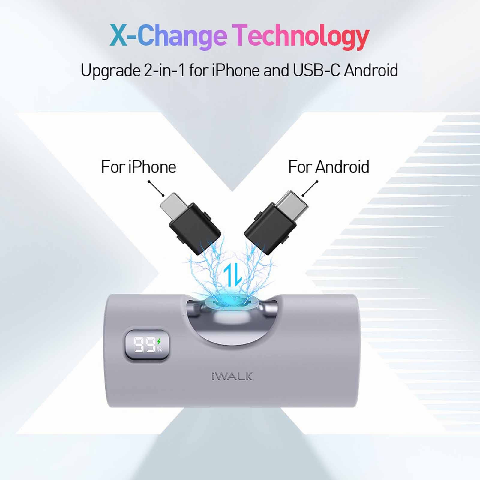 IWALK Linkpod X 5000mah 20w Fast Charge Silver (made For Iphone) LPX001-011A-MFI-image 3