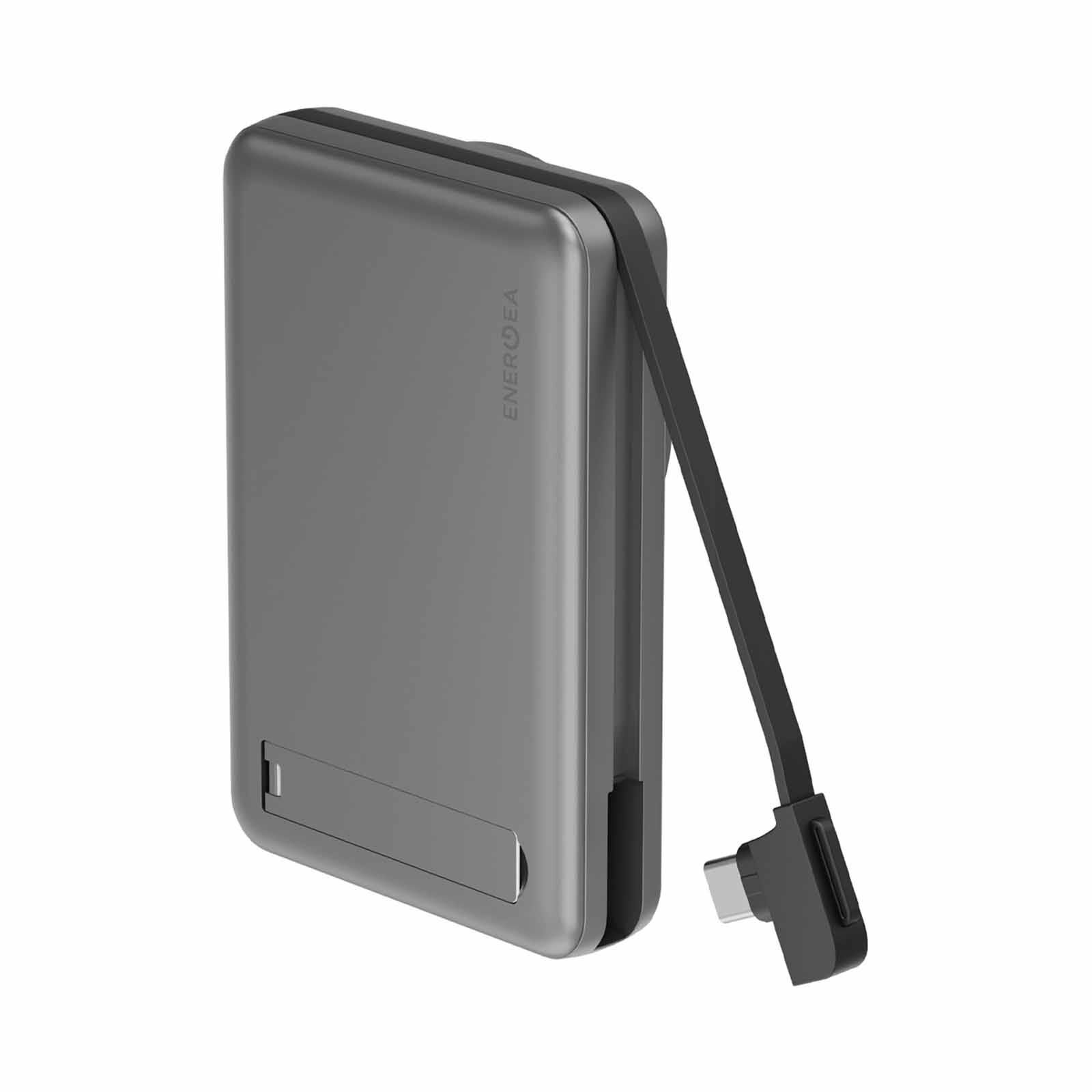 ENERGEA Magpac Pro Plus, 10000mah Magsafe Compatible Qi2 Power Bank With Built-in Cable And Stand - Gunmetal MP-PROPLUS-GUN-image 2
