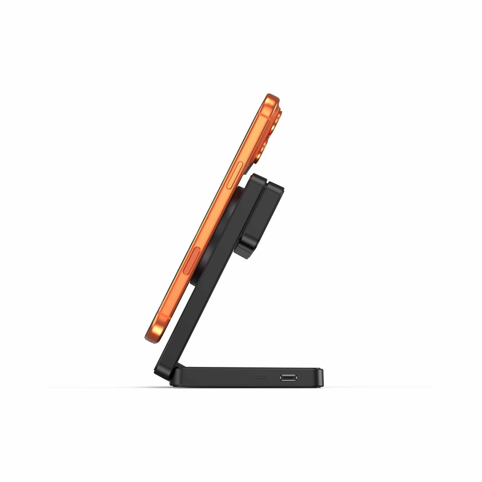 MAZER Qi2.2 25w Foldable 3in1 Total 35w Wireless Charging Stand-black M-MAGFOLD07-BK-image 4