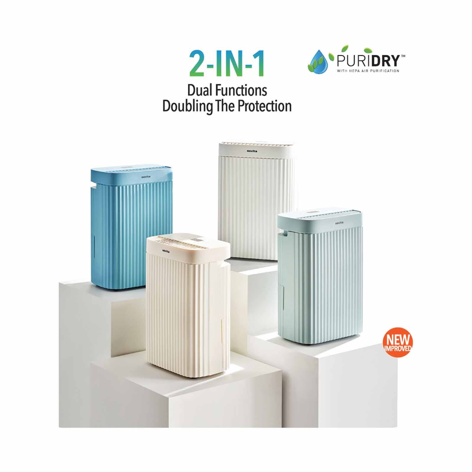 NOVITA 2 In 1 Air Purifier And Dehumidifier ( Dove White) ND2+ WHITE-image 6