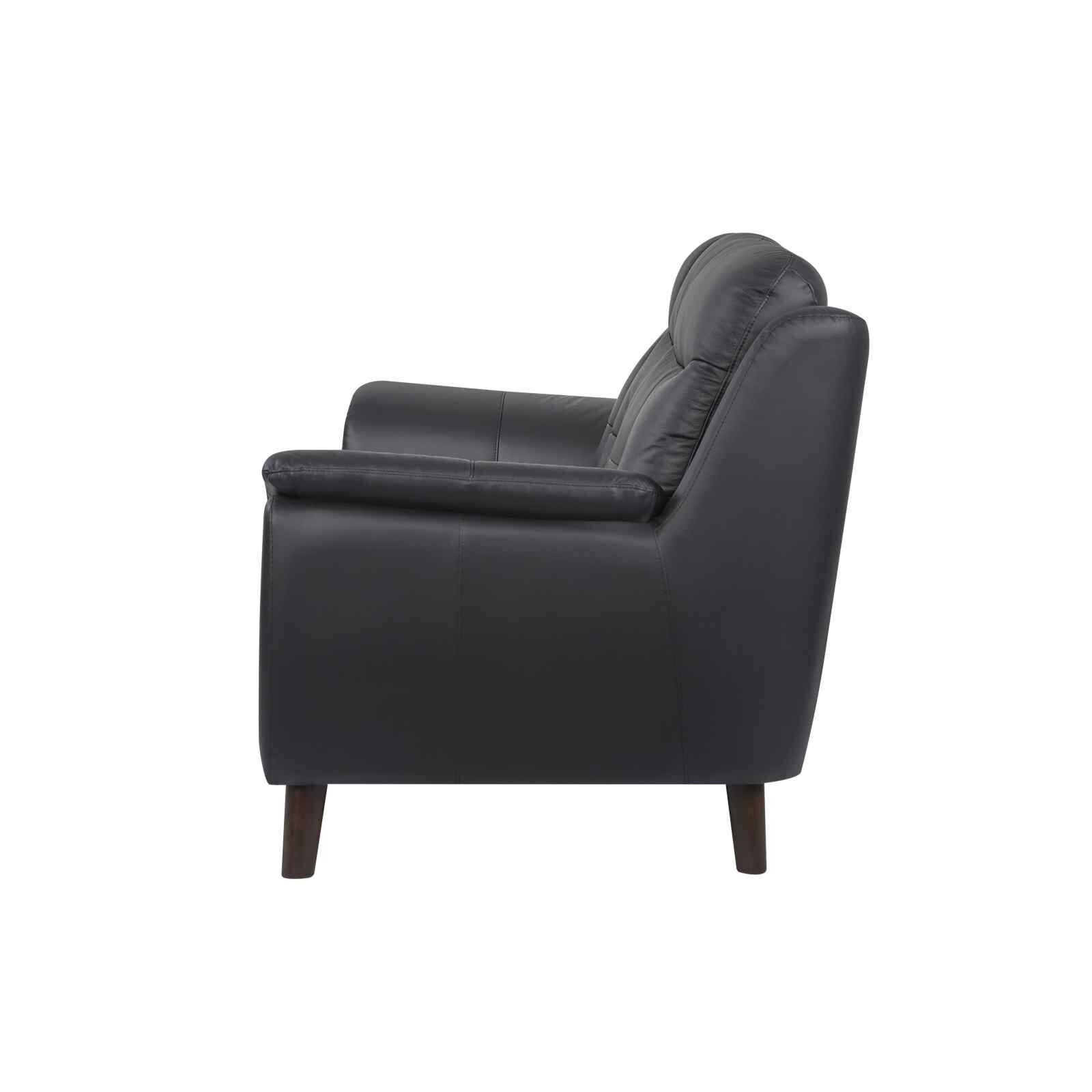 SOLOTTI 3 Seater (hl) Black Half Leather Sofa LIVIA-image 3