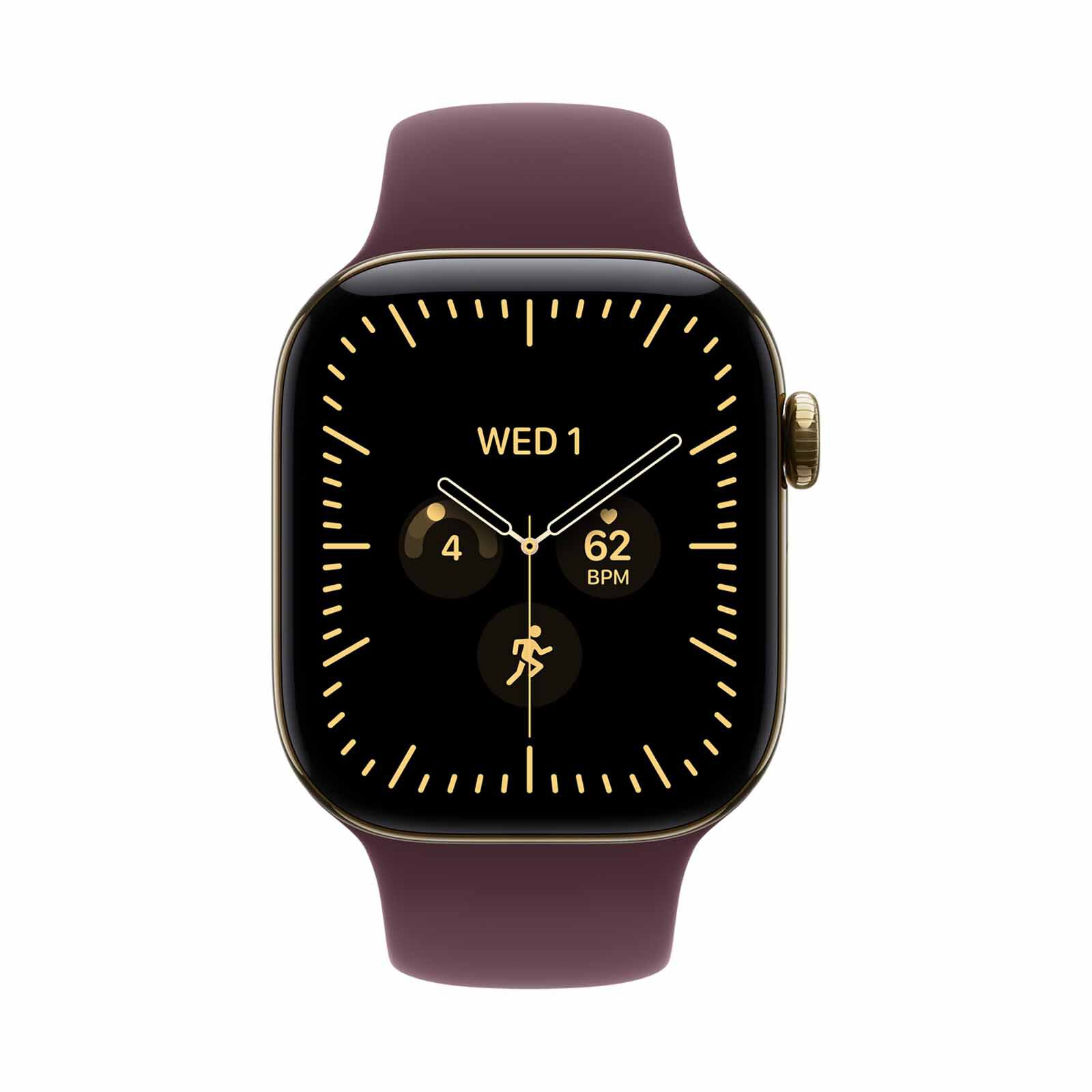 APPLE Watch Series 12 Gps + Cellular 42mm Radiant Gold Titanium Case With Burgundy Sport Band - M/l MJGK4X/A