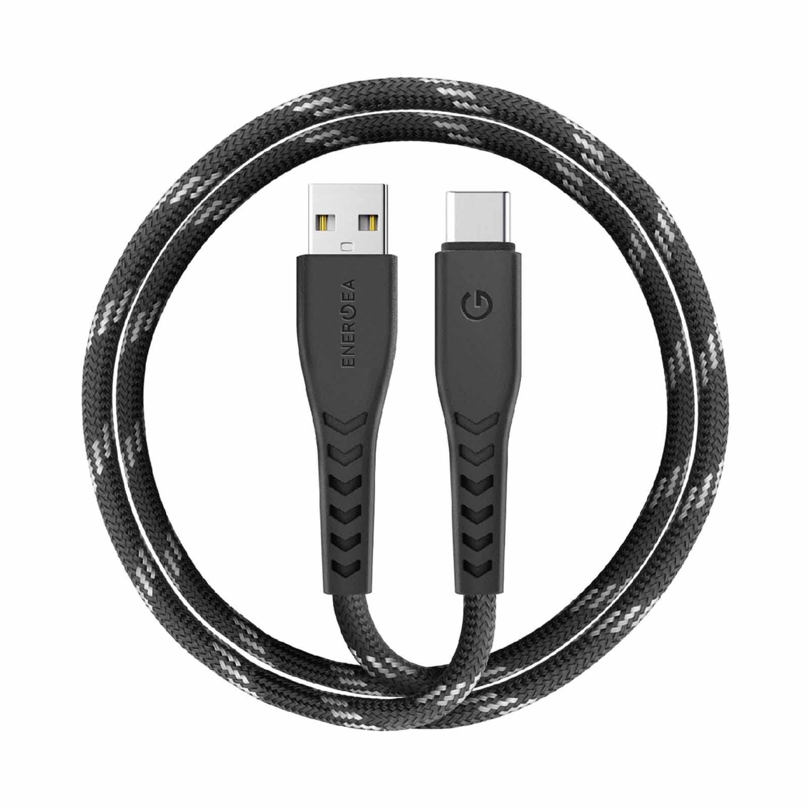 ENERGEA Nyloflex Usb2.0 Usb-a To Usb-c 5a Universal Cable 1.5m Black CBL-NFAC5U-BLK150
