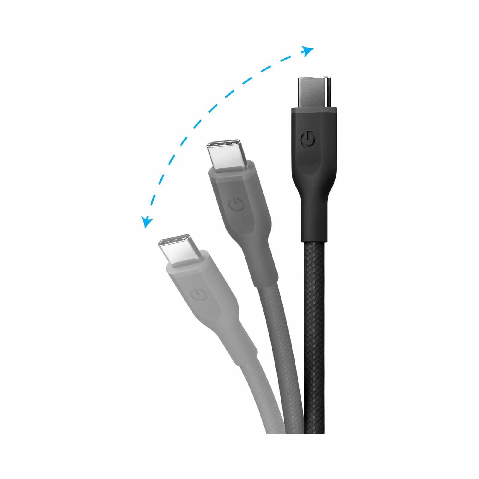 ENERGEA Flow C-c Cable 480mbps, 60w 1.5m - Black CBL-FLCC60-BLK150-image 2