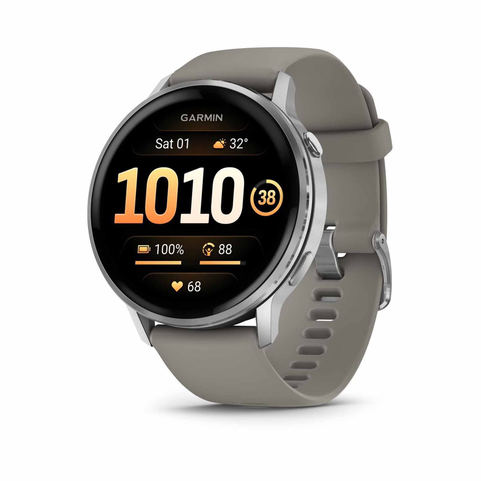 GARMIN Venu 4 - 45mm Silver With Silver Gray Silicone Band GM-010-03014-41-image 2