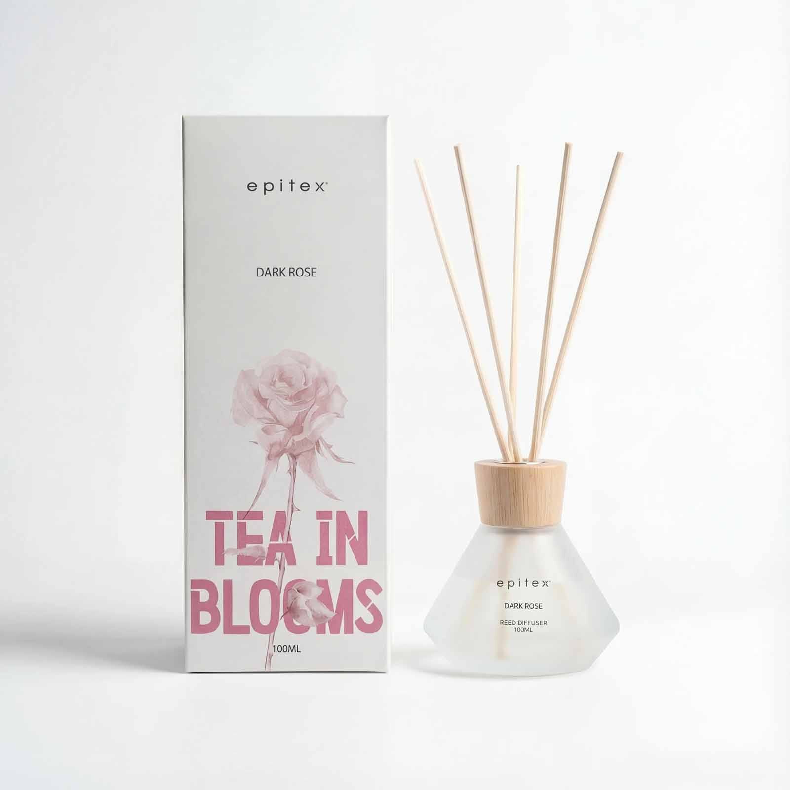 EPITEX Tea In Bloom Reed 100ml Diffuser - Dark Rose FR739-2-image null