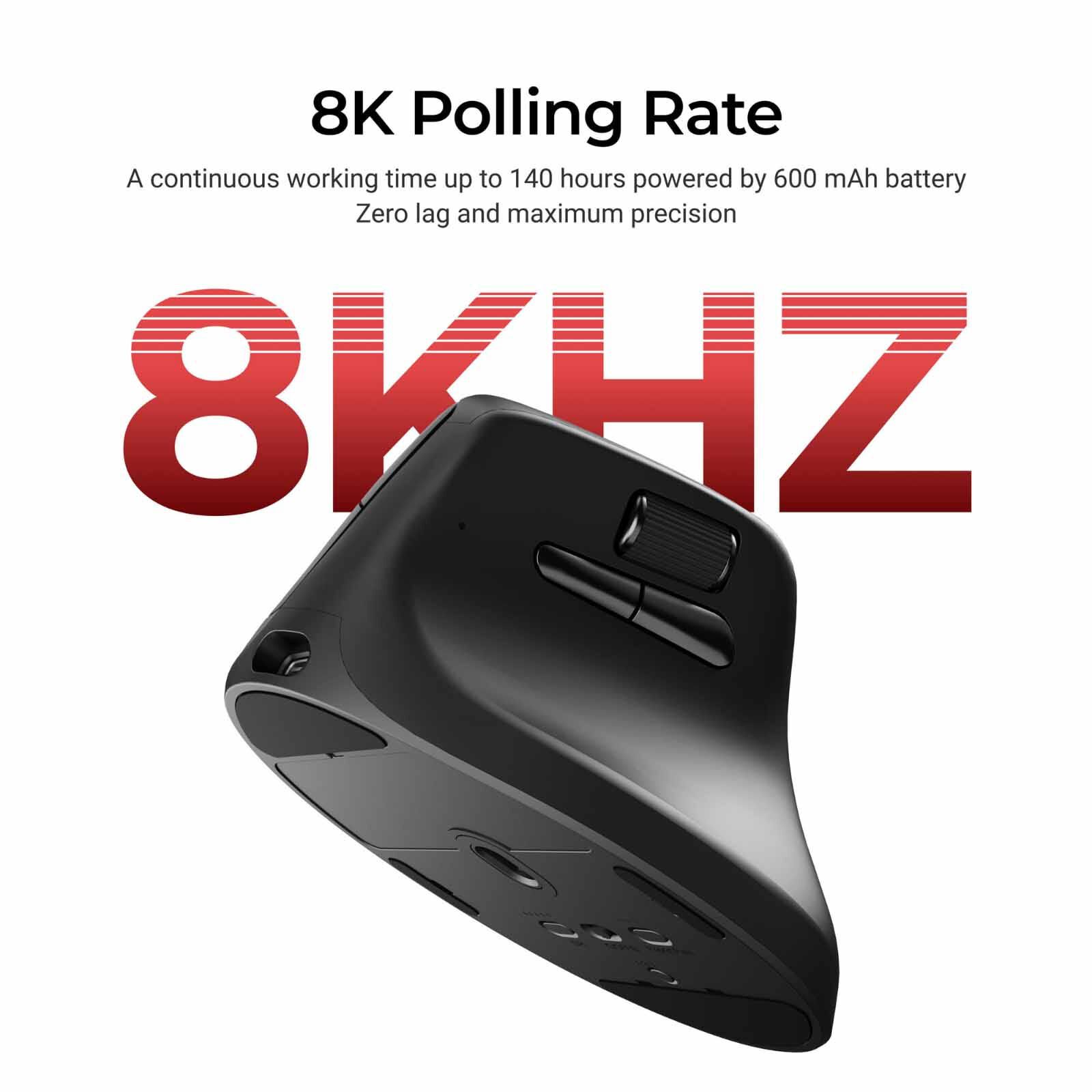 KEYCHRON M5 8k 2.4 Ghz Wireless Ergonomic Vertical Mouse - Black KYCN-M5-A23-image 8