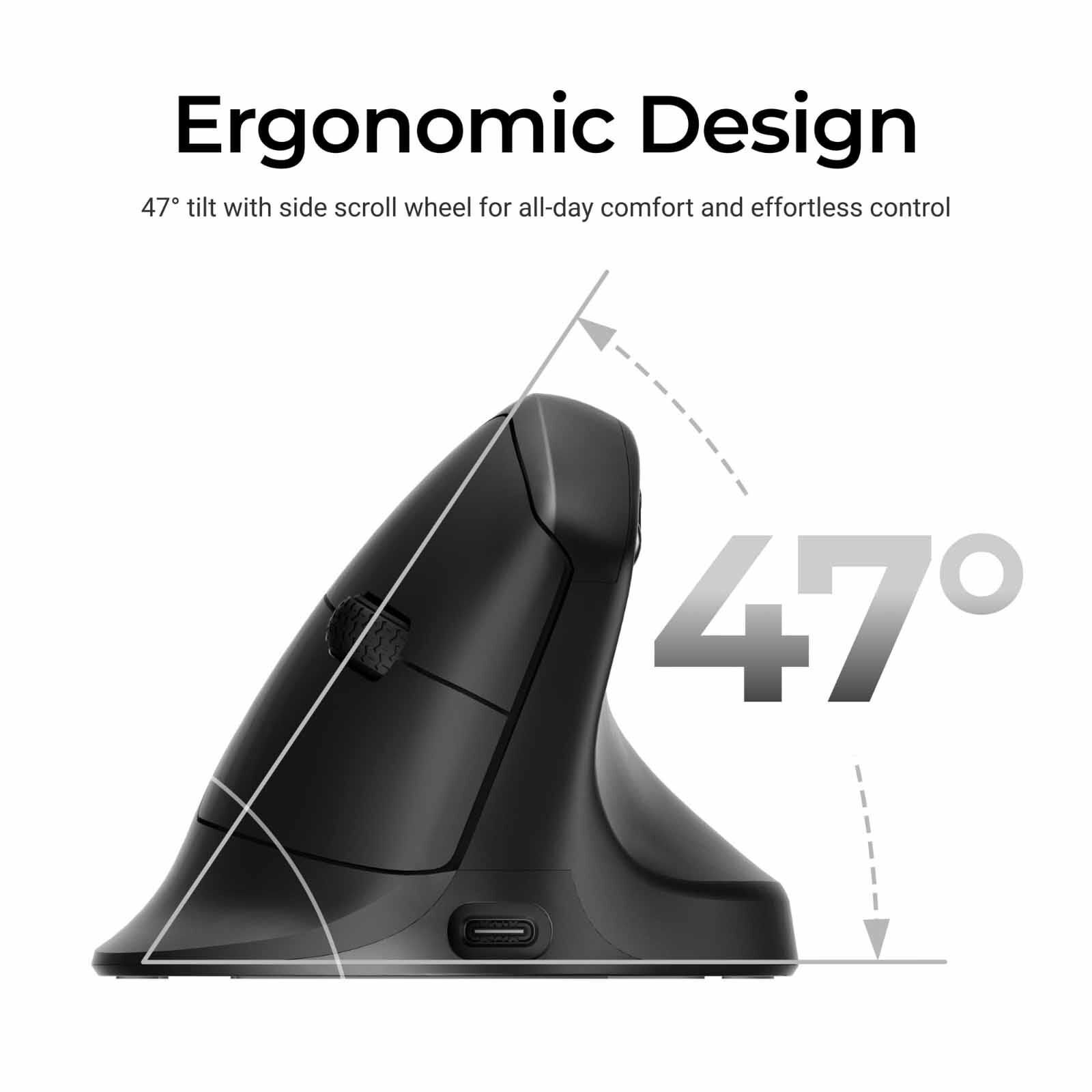 KEYCHRON M5 8k 2.4 Ghz Wireless Ergonomic Vertical Mouse - Black KYCN-M5-A23-image 12