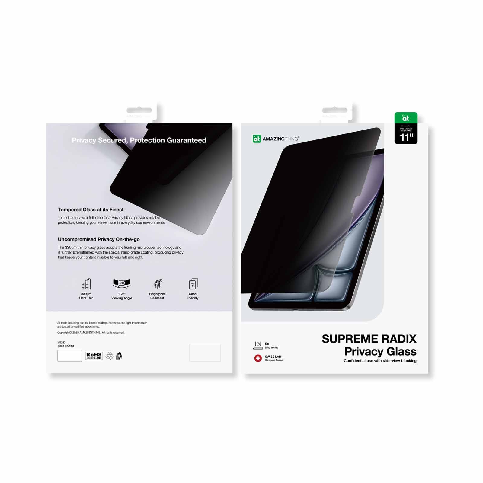 AMAZINGTHI Apple Ipad Air 11(2024) 2.5d Radix Full Glass - Privacy IPADAIR10.92024PRCGLA-image 4