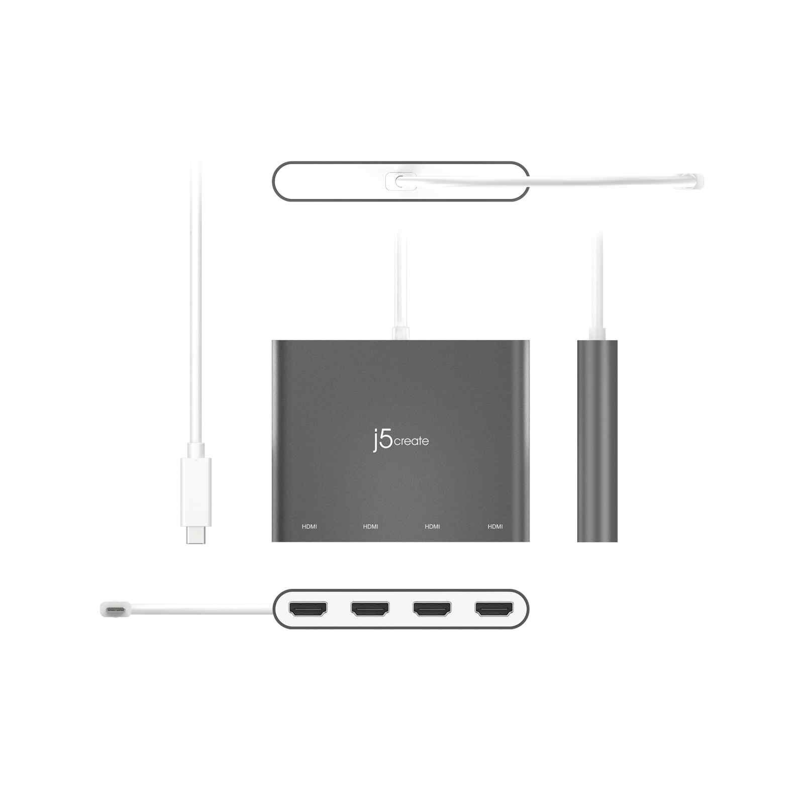 J5CREATE Usb-c To 4-port Hdmi Multi-monitor Adapter JCA366-image 4