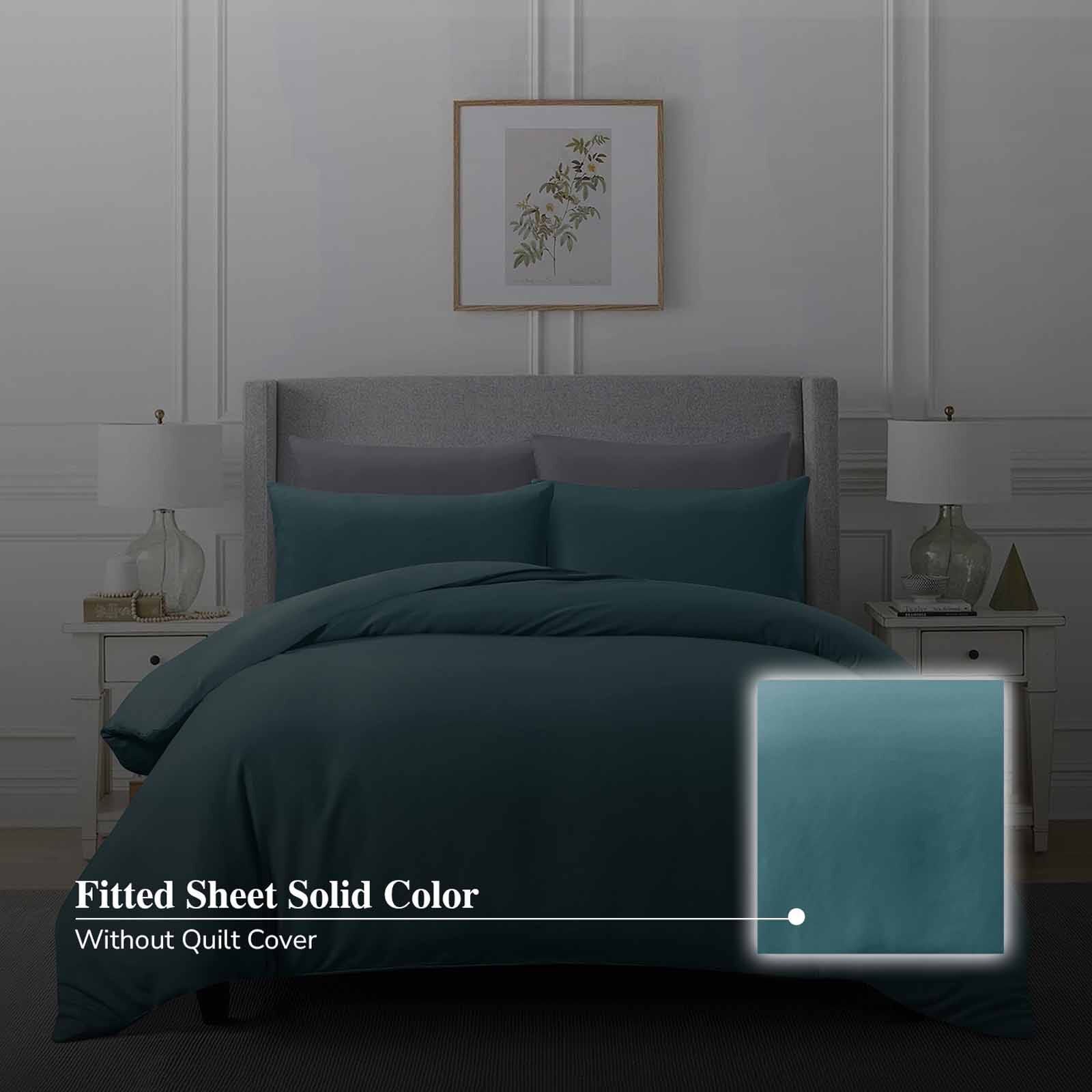 HILLCREST Hillcrest I Comfylux Solid 988tc I Teal I King Fitted Sheet ( Oe ) 6839 I K I FS I TEAL-image 2
