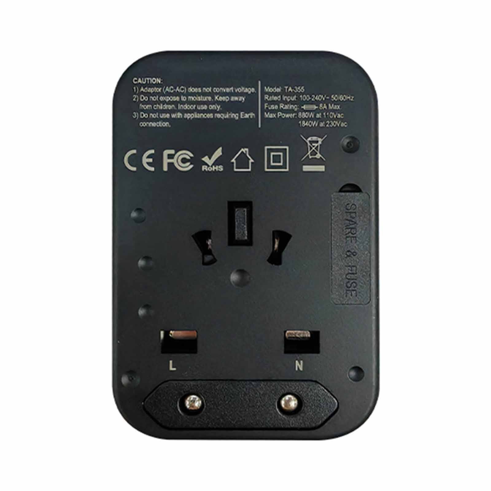 SOUNDTEOH Travel Adaptor With 3 Usb-a + Usb-c Quick Charger TA-355-image 5