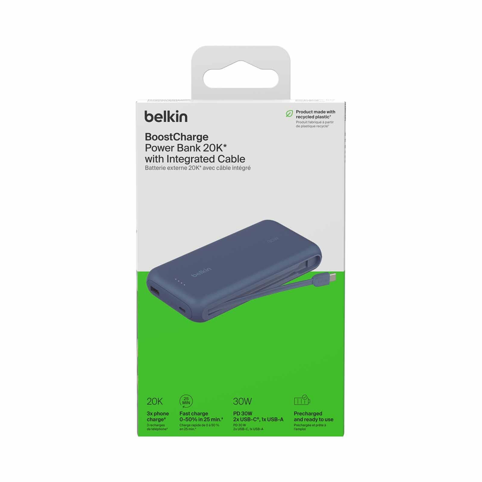 BELKIN Powerbank 20k With Integrated Cable Blue BPB024FQBL-image 3