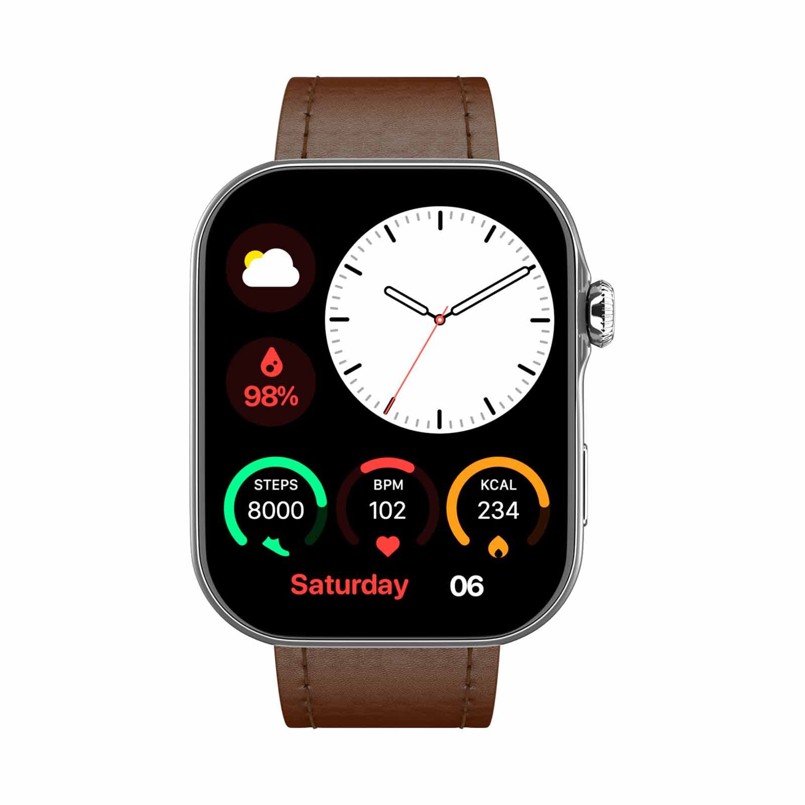 NOISE Colorfit Ultra 3 Smartwatch - Classic Dark Brown WRB-SW-COLORFITULTRA3-LTHR-SLVR_BRN-image 1