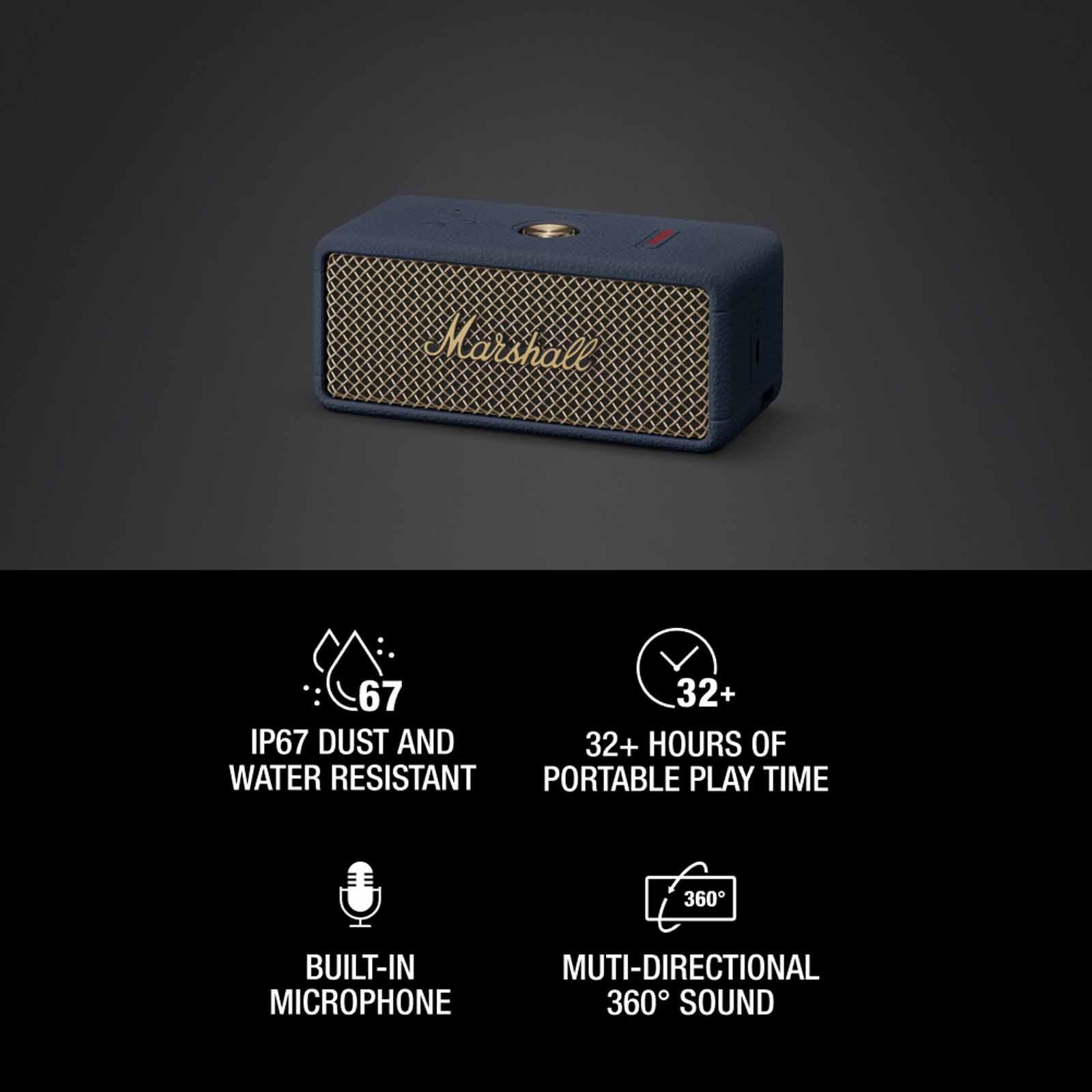 MARSHALL Portable Bluetooth Speaker EMBERTON III MIDNIGHT BLUE-image 4