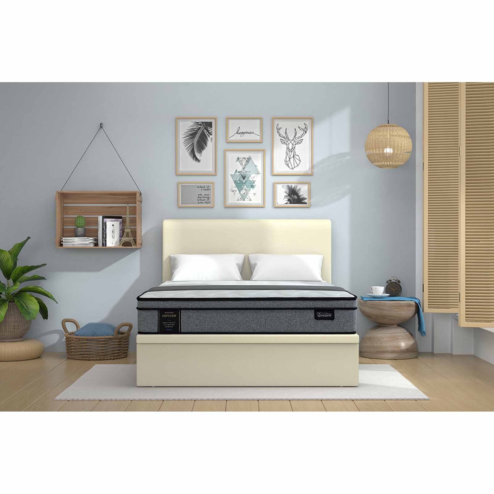 SPINESAVER Queen Size Mattress + Storage Bed NEPTUNE