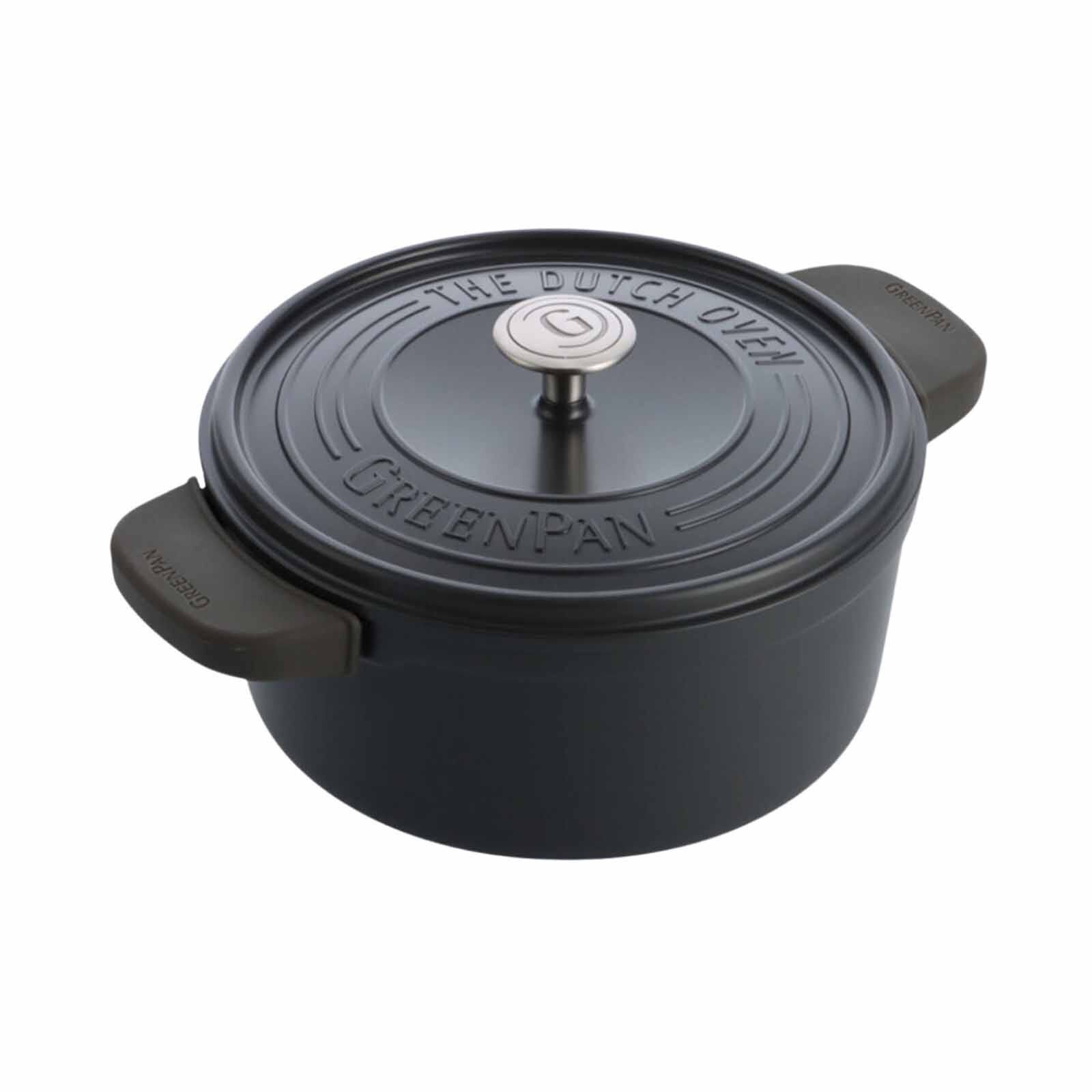 GREENPAN Featherweights 28cm Ceramic Non-stick Casserole Pot With Lid - Black GPFW695493-image null