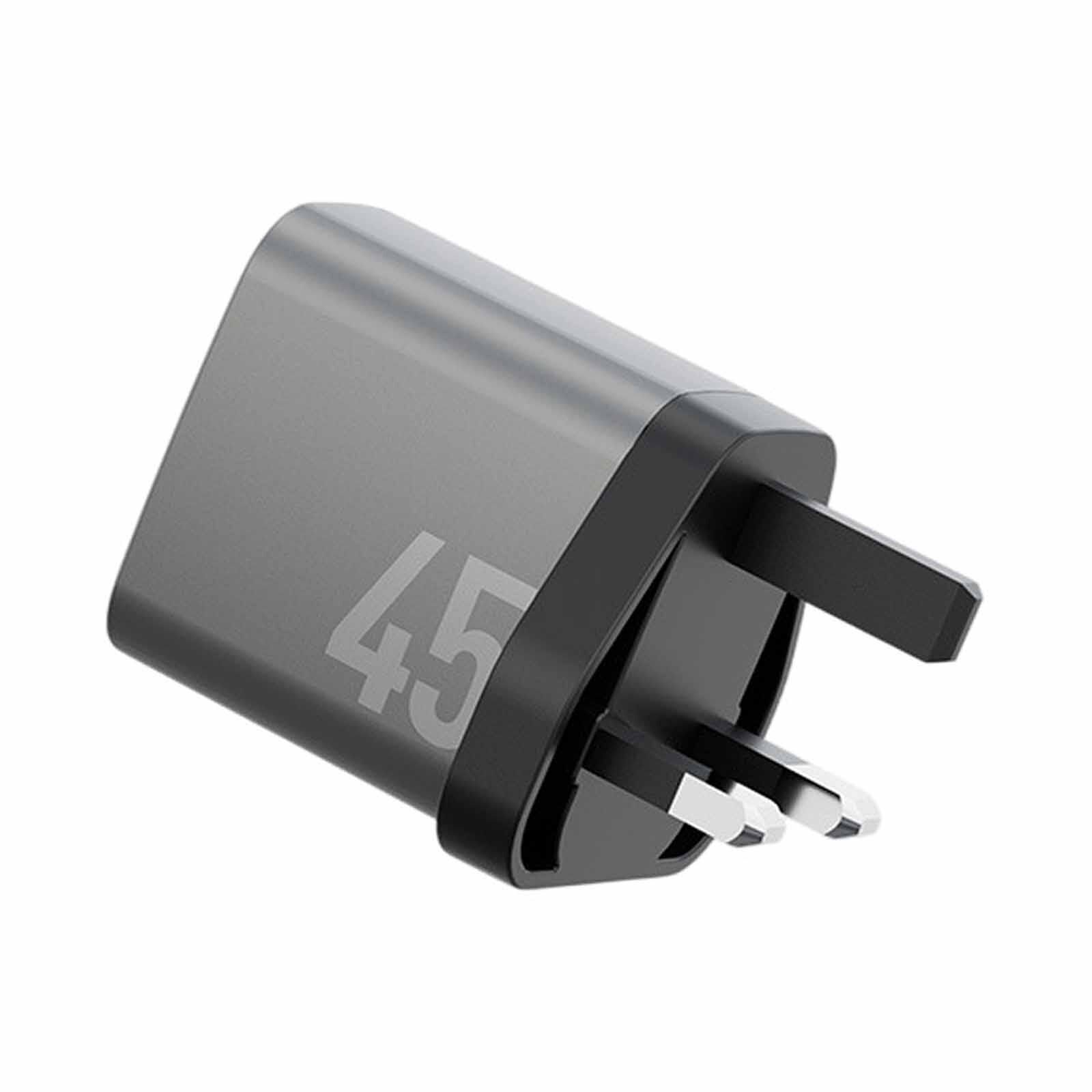 ENERGEA Ampcharge Gan45, 2c Pd/pps/qc3.0 Wall Charger,45w (uk) - Gunmetal CHR-AC2C-GAN45UK-image 5