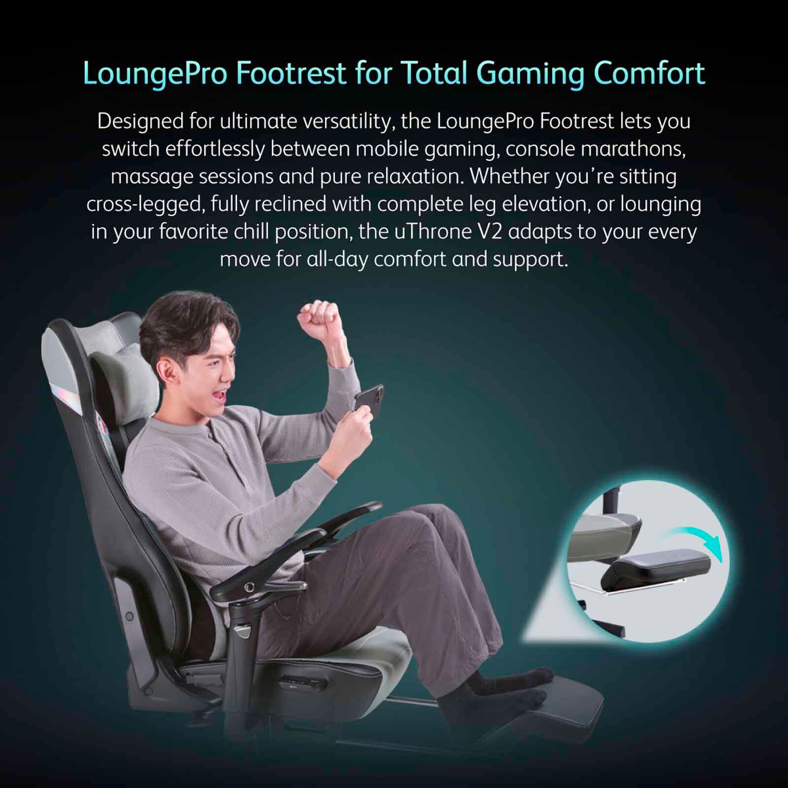 OSIM Uthrone V2 Gaming Massage Chair - Black OS-8243-BK-image 14