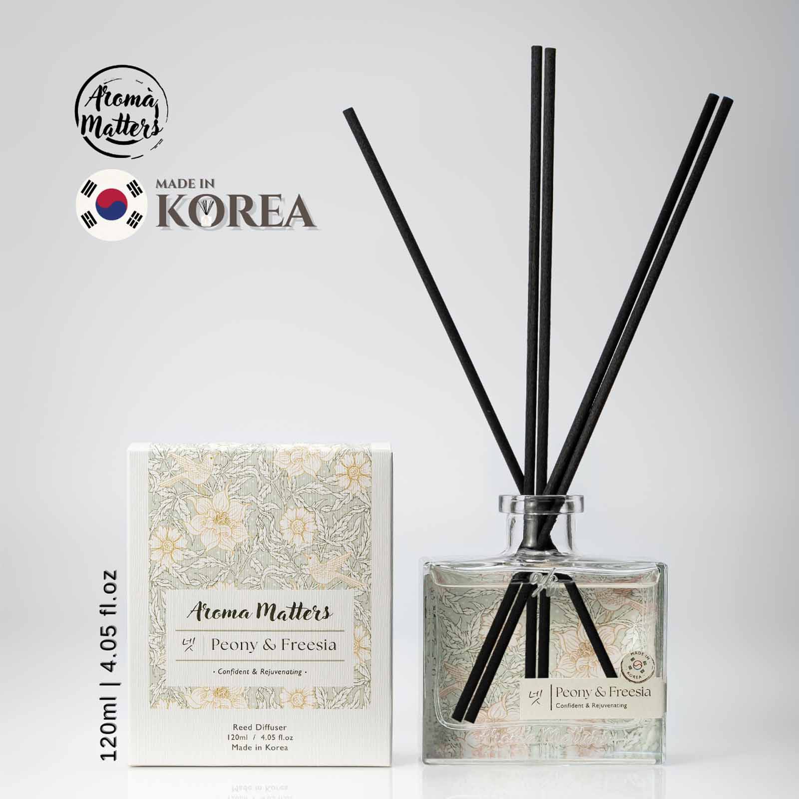 AROMA MATT Peony & Freesia Reed Diffuser 4.05 Fl.oz (120ml) BOTTLE120-PEONY FREESIA-image 1