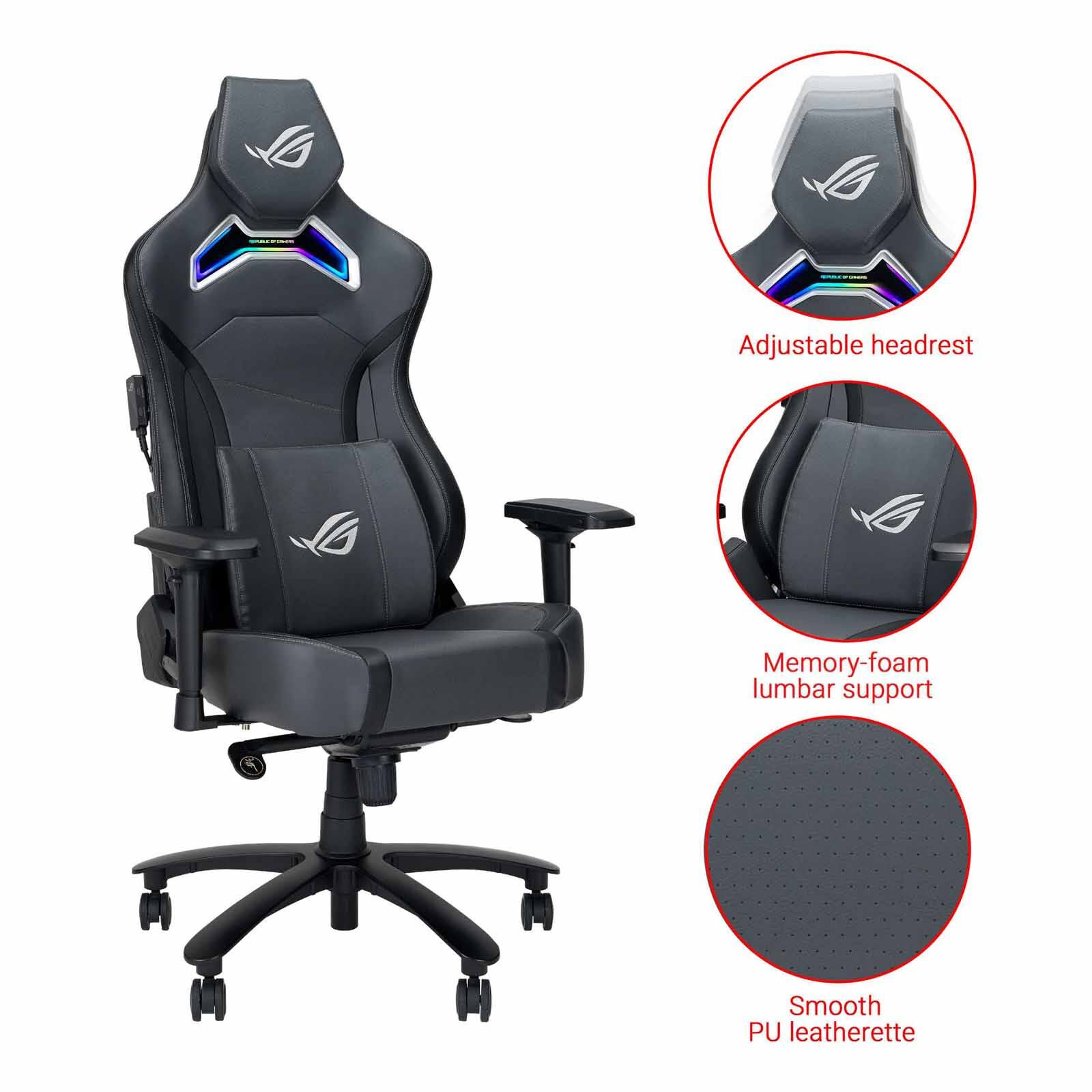 ASUS Rog Chariot X Rgb Gaming Chair - Grey (exclude Installation Charges) SL301 ROG CHARIOT X GREY-image 9