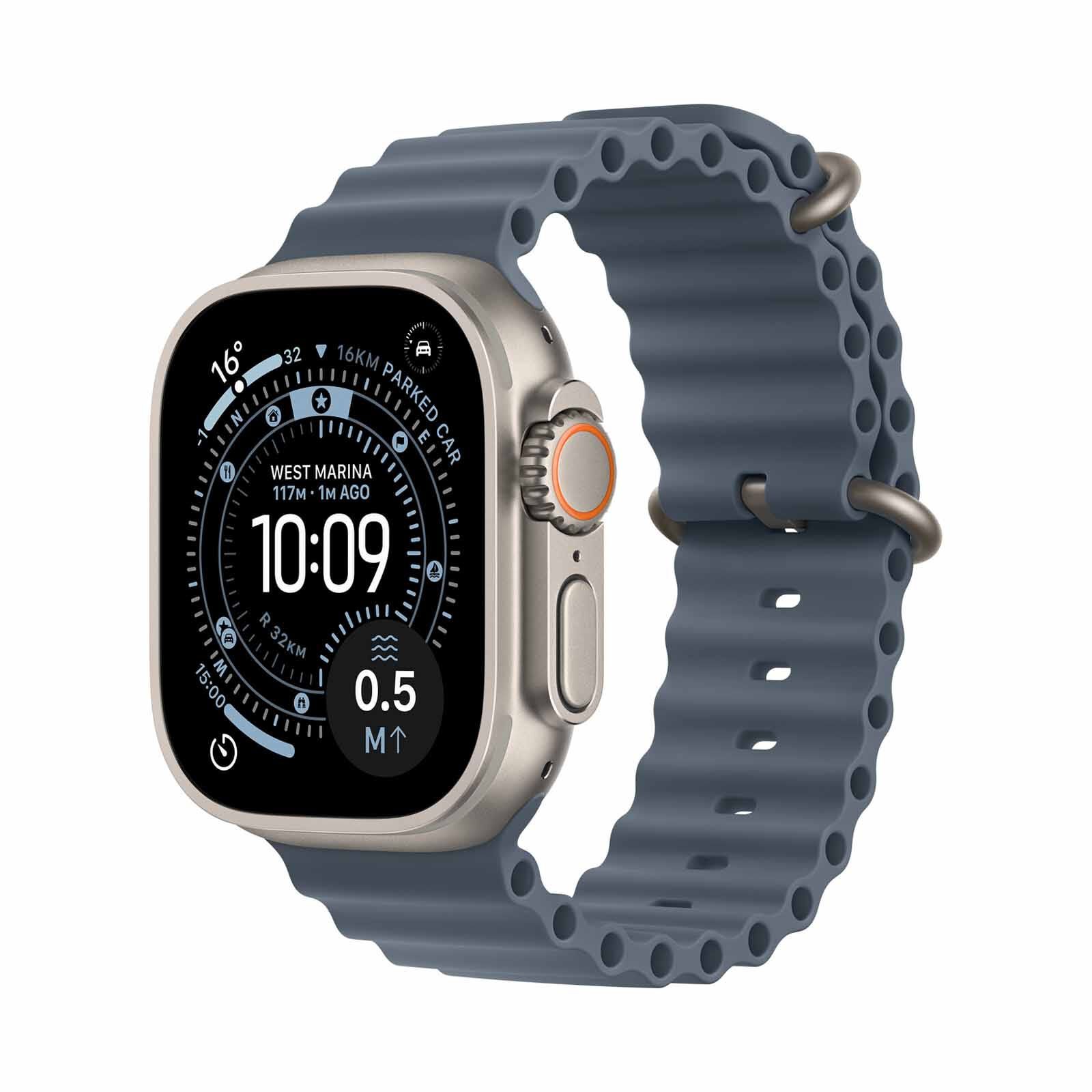 APPLE Watch Ultra 3 Gps + Cellular 49mm Natural Titanium Case With Anchor Blue Ocean Band MEWH4X/A-image 1