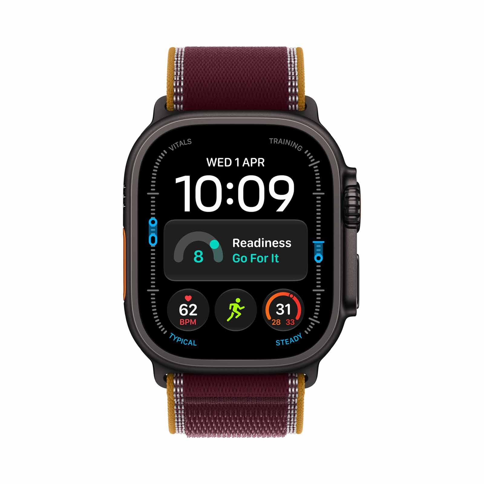 APPLE Watch Ultra 4 Gps + Cellular 49mm Black Titanium Case With Burgundy Trail Loop - S/m MJC34X/A