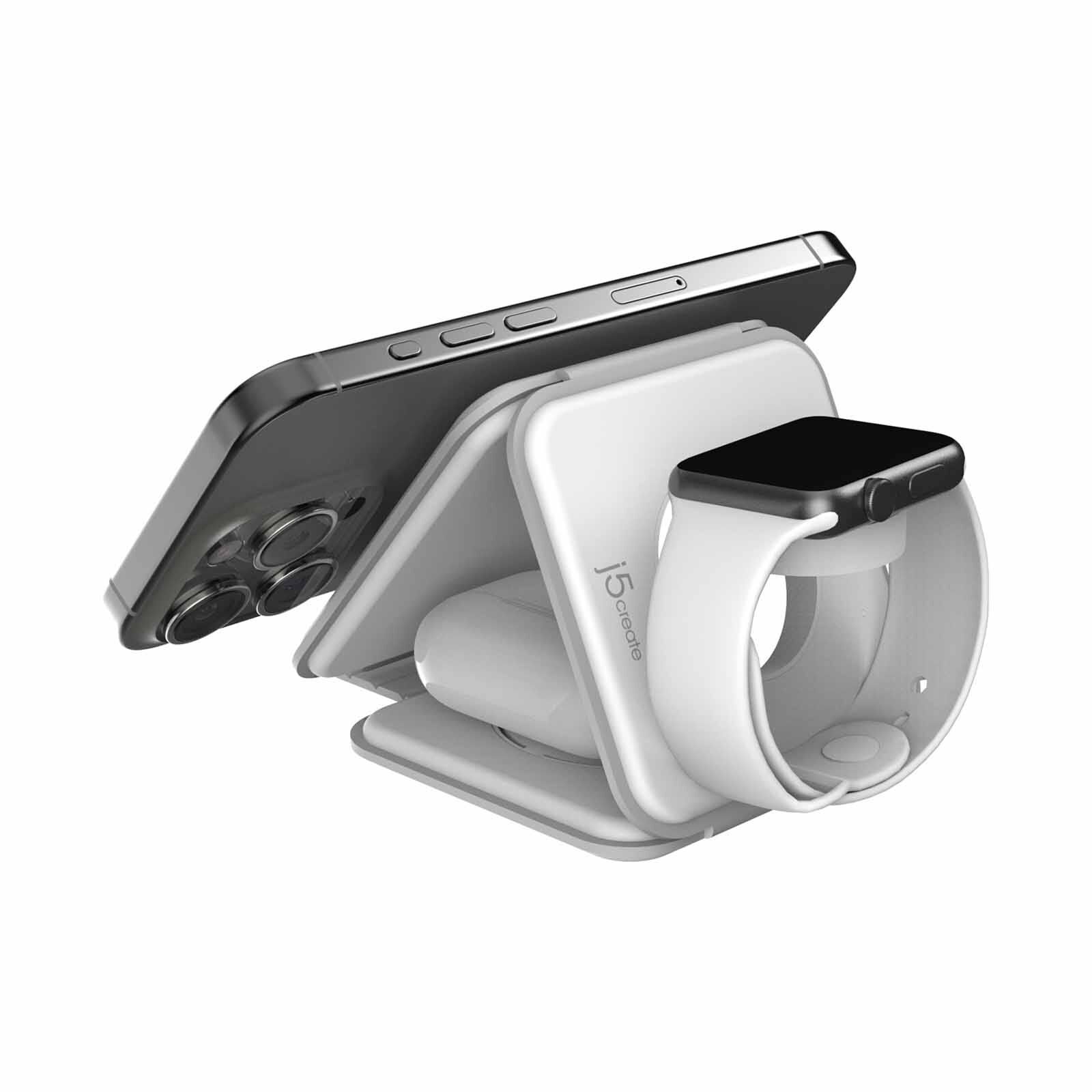 J5CREATE Qi2 3-in-1 Magnetic W/less Charging Station JUPW3215W-image 9