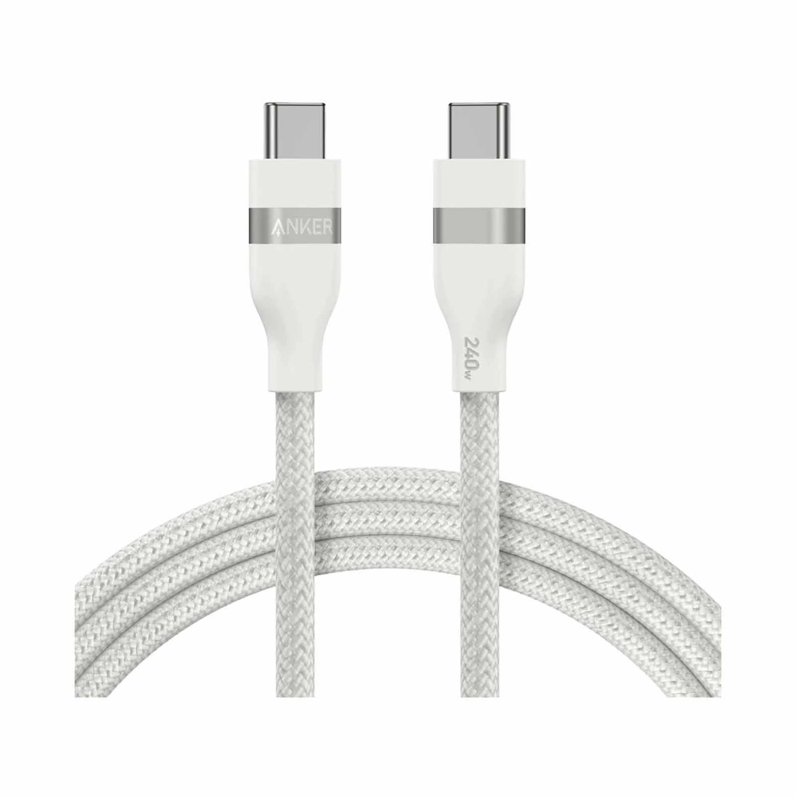 ANKER Usb-c To Usb-c Cable 240w Braided - White 6ft A82E2H22-image 1