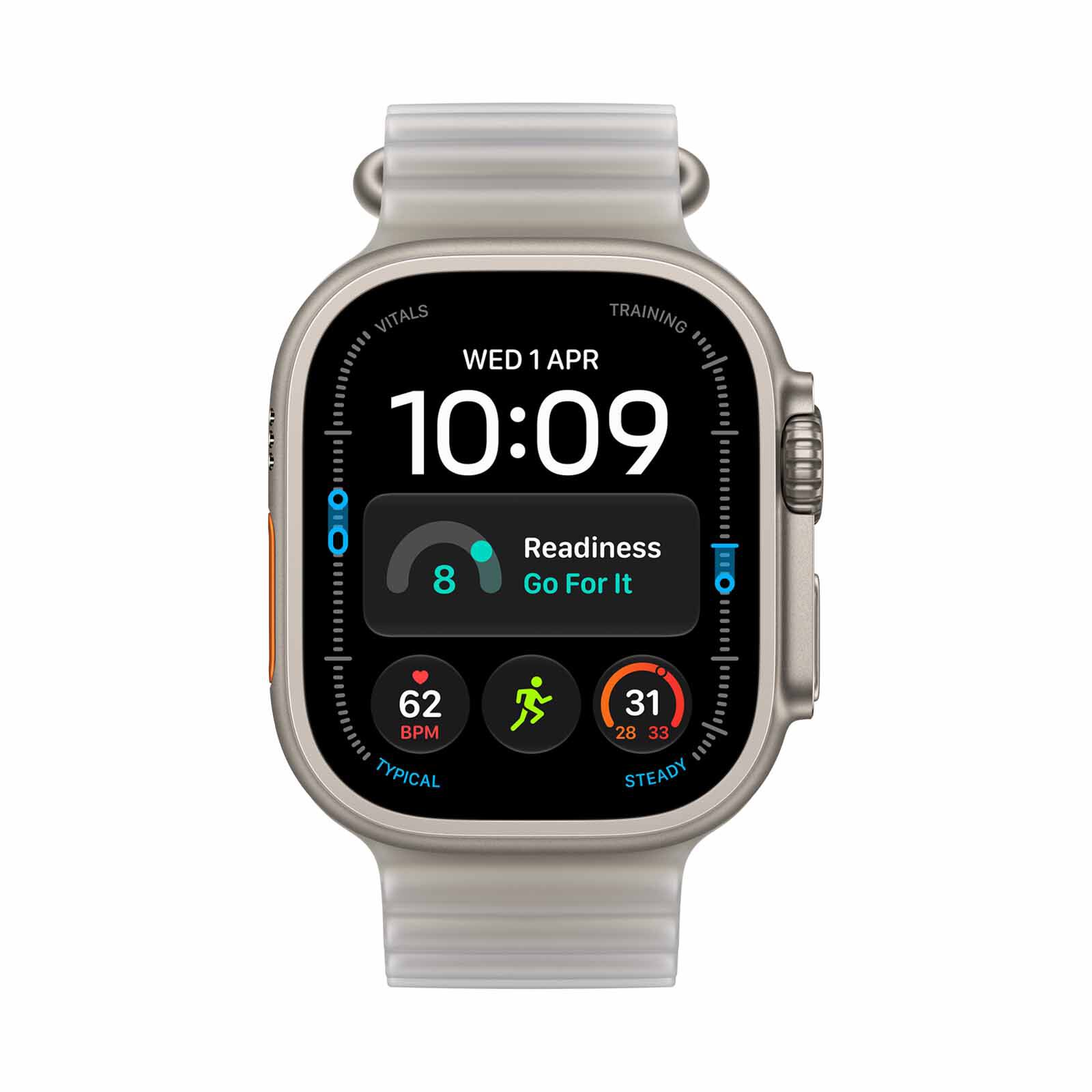 APPLE Watch Ultra 4 Gps + Cellular 49mm Natural Titanium Case With Translucent Grey Ocean Band MJAD4X/A-image 1