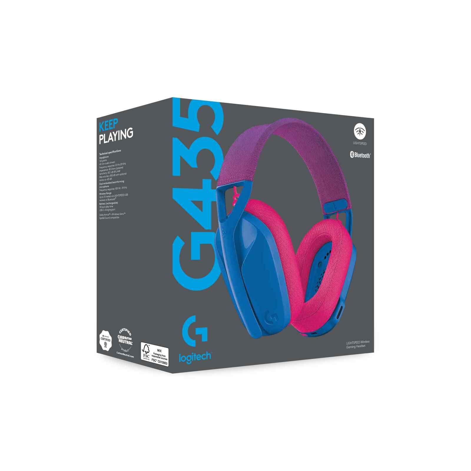 LOGITECH G435 Wireless Gaming Headset Blue 981-001063-image 8
