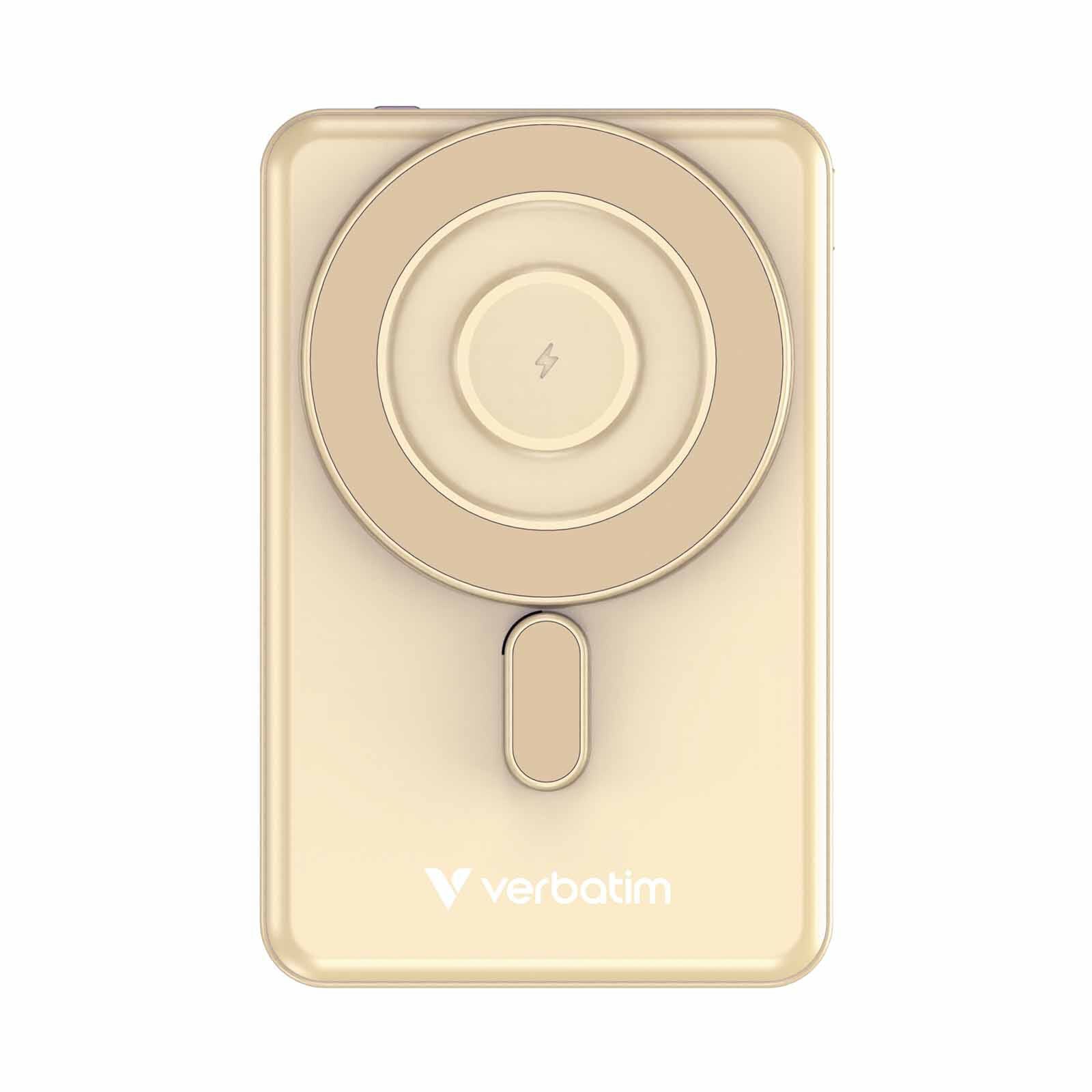 VERBATIM Powerbank Magnetic Wireless Charge 5000mah 2 X C Stand Gold VM32253-image 1