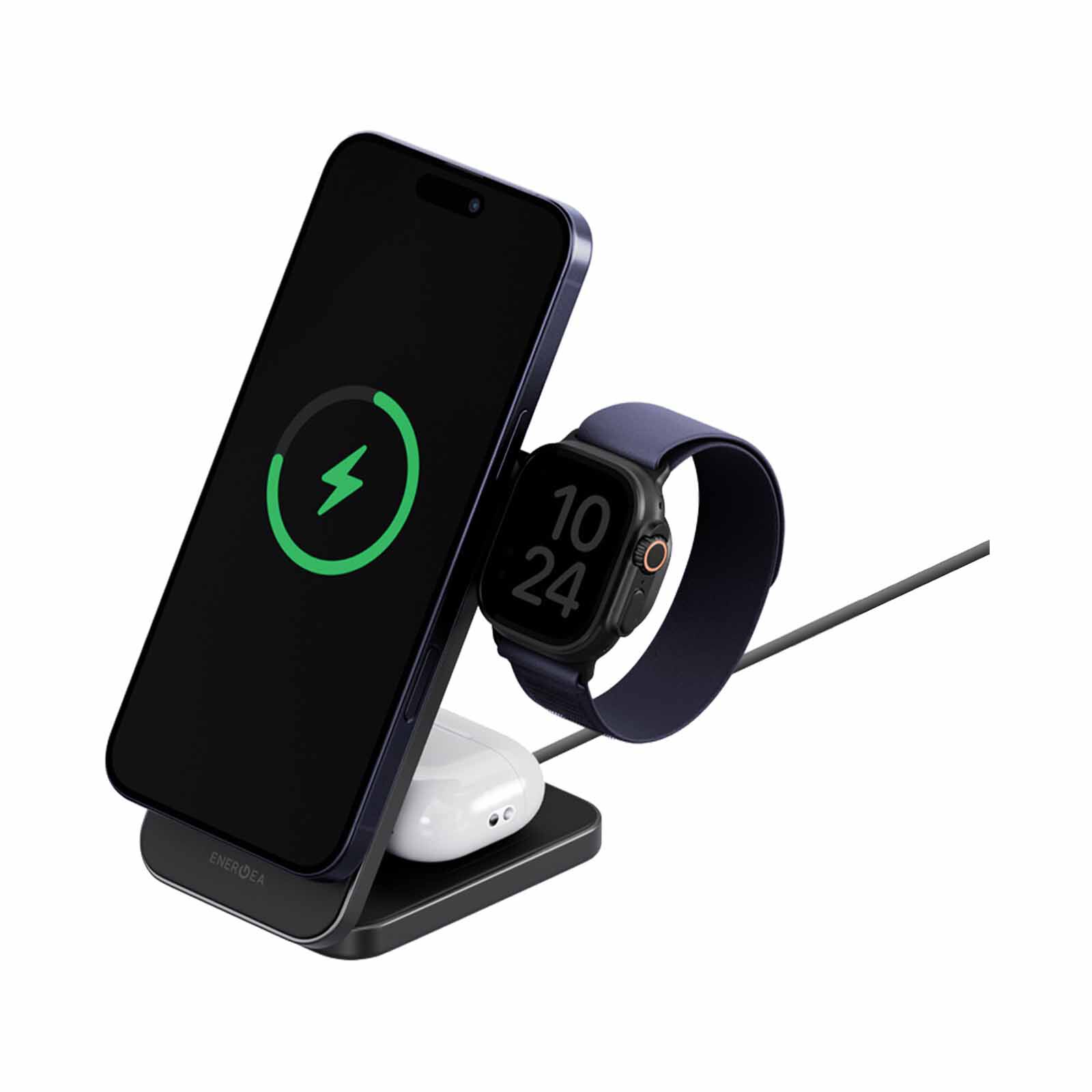 ENERGEA Magtrio 2, 3-in-1 Foldable Qi2 25w Wireless Charger - Gunmetal MAG-TRIO2-GUN-image 5