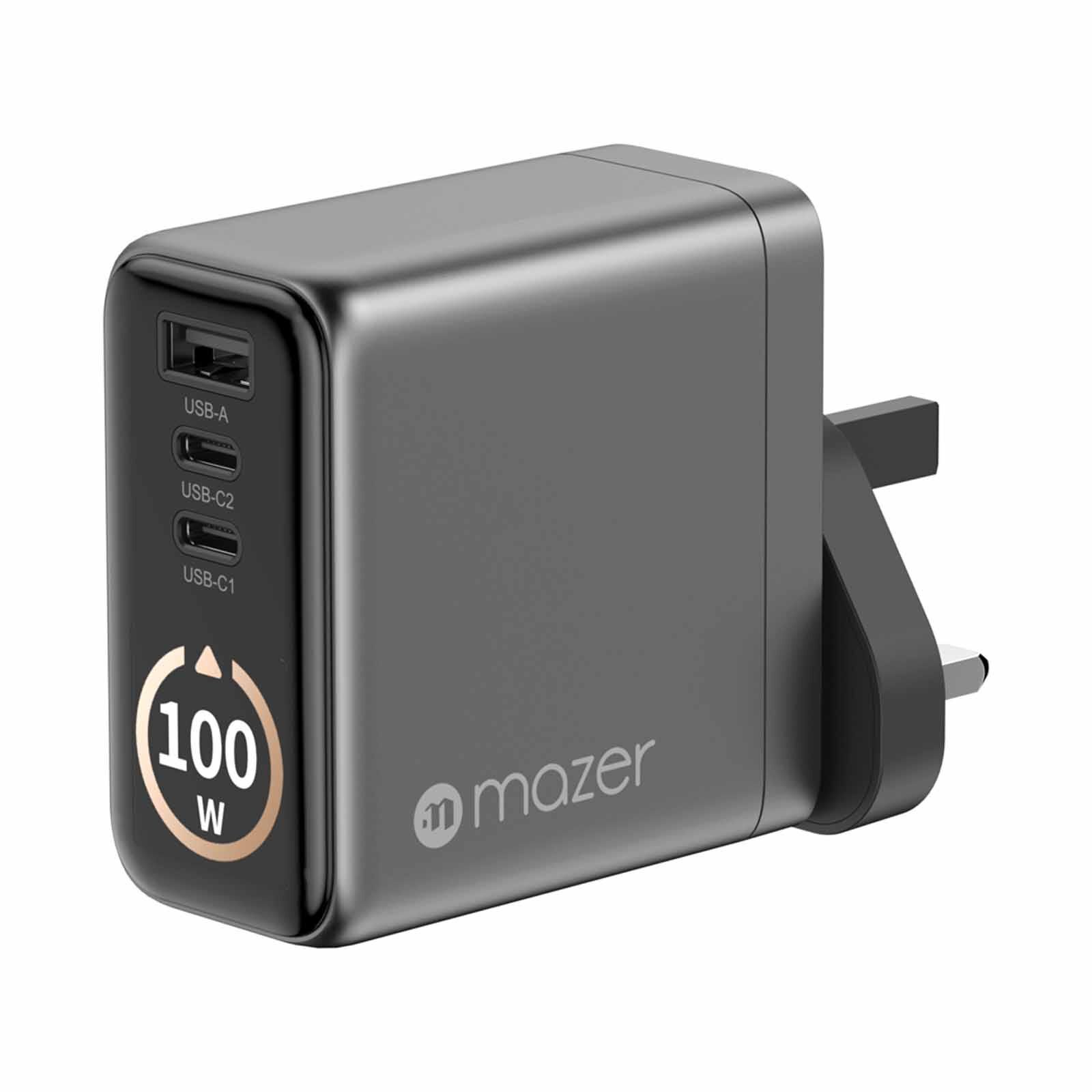 MAZER Aiprestige Gan Pd100w 2c1a With Travel Plugs-blackgrey M-AI-G100W-V7-BG-image 5