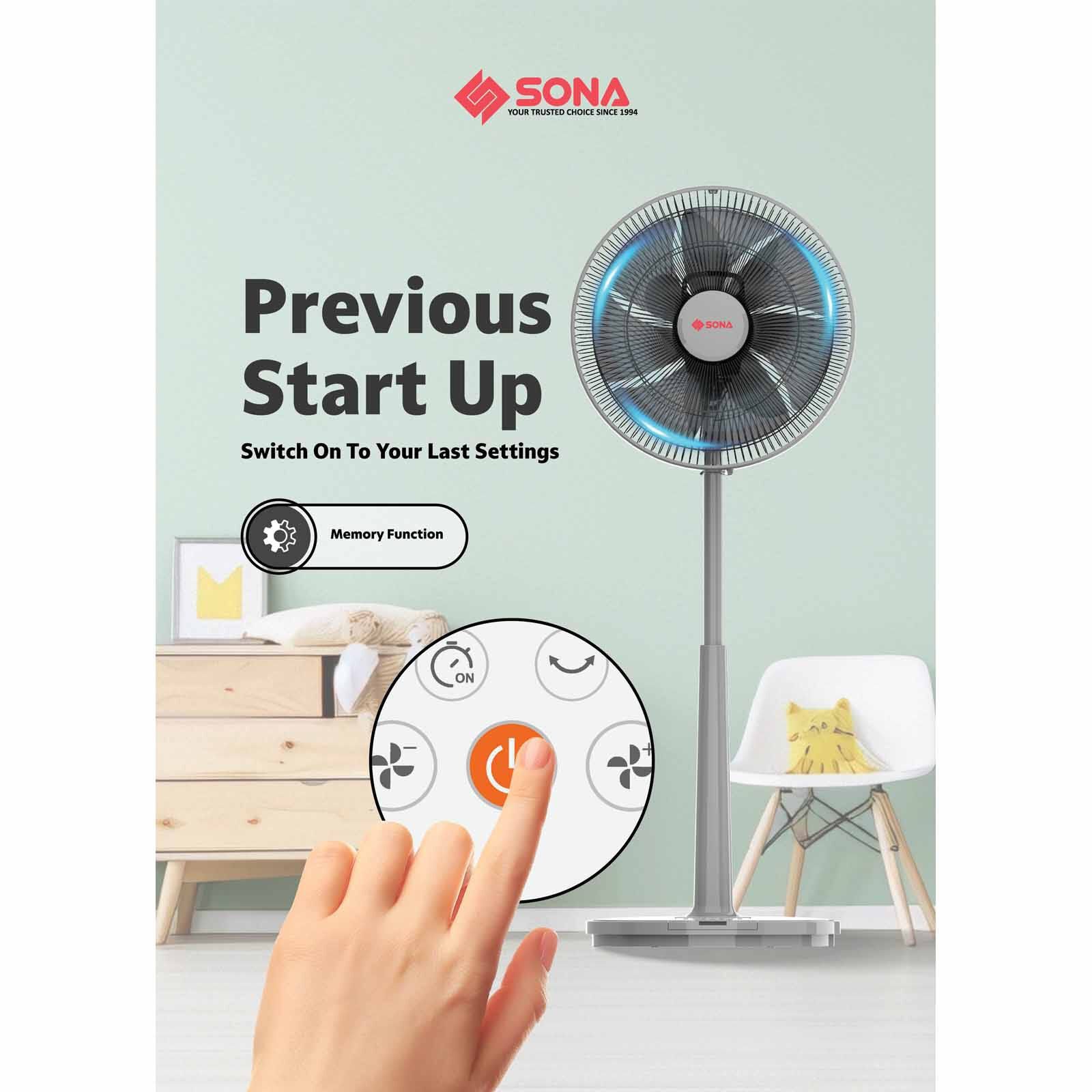 SONA 14 In Dc Slide Fan SFS9026DC-image 2