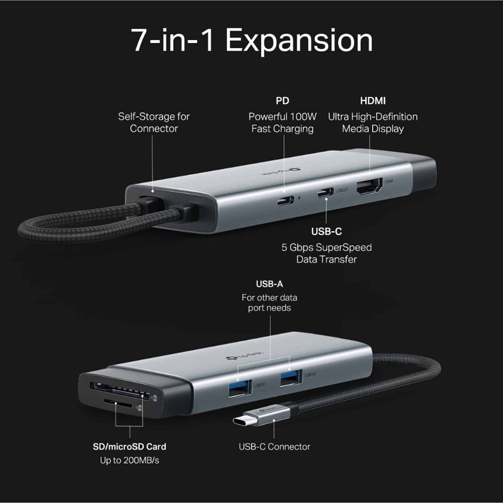 TP LINK Usb Type-c 7-port Hub TPL-UH7020C-image 3