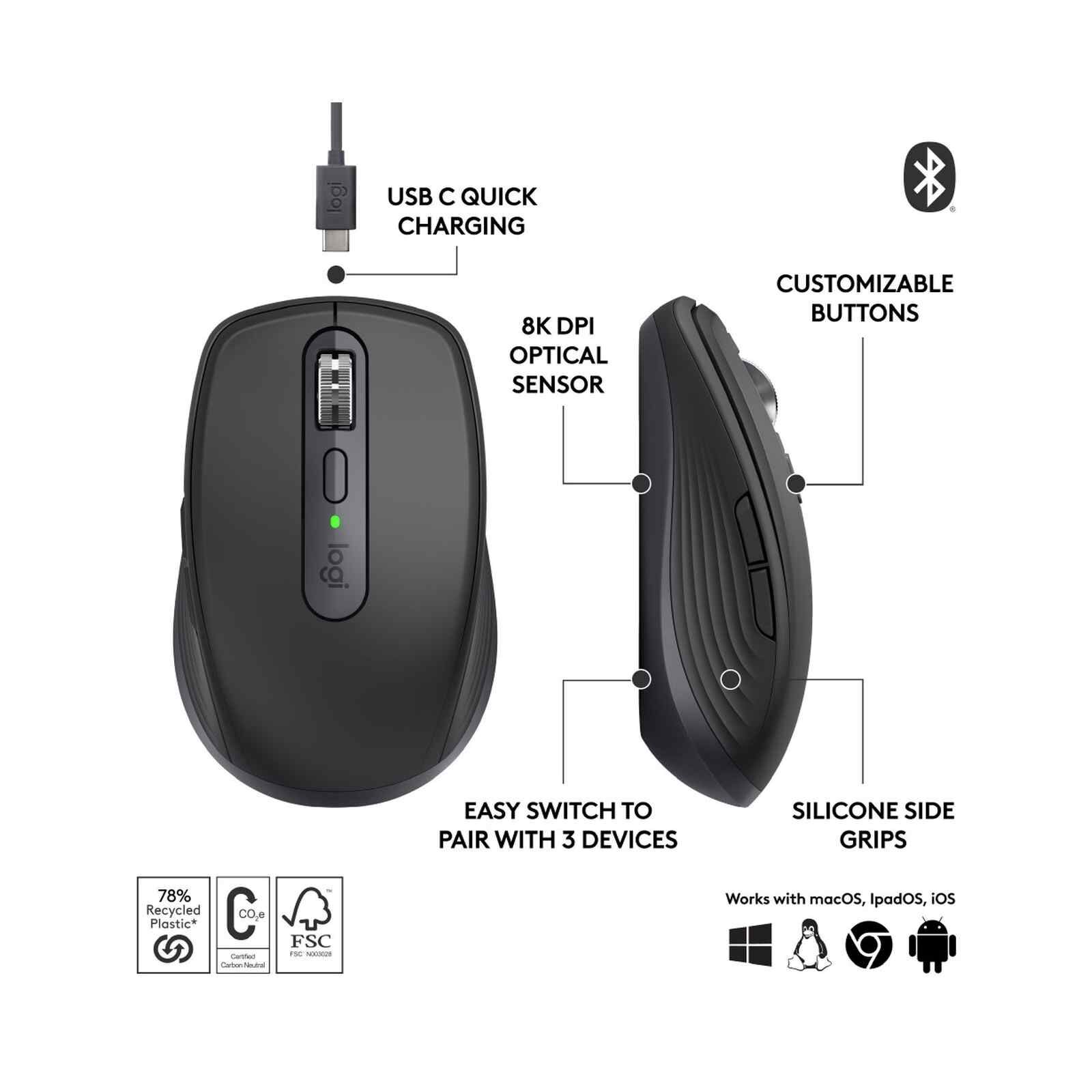 LOGITECH Mx Anywhere 3s Wireless Mouse Graphite 1y 910-006932-image 3