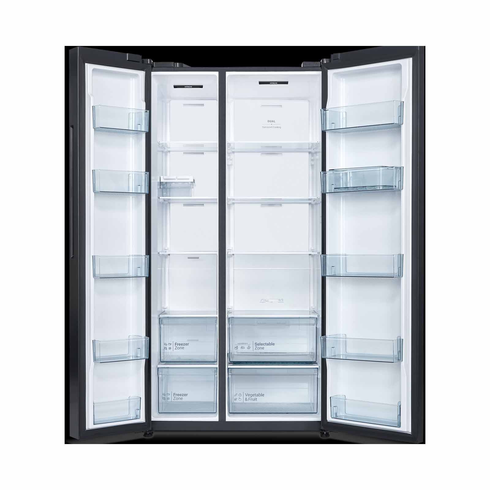 HITACHI Side By Side Door Fridge - Mid Night Shine ( 656l) HRSN9713ESUSG-image 4