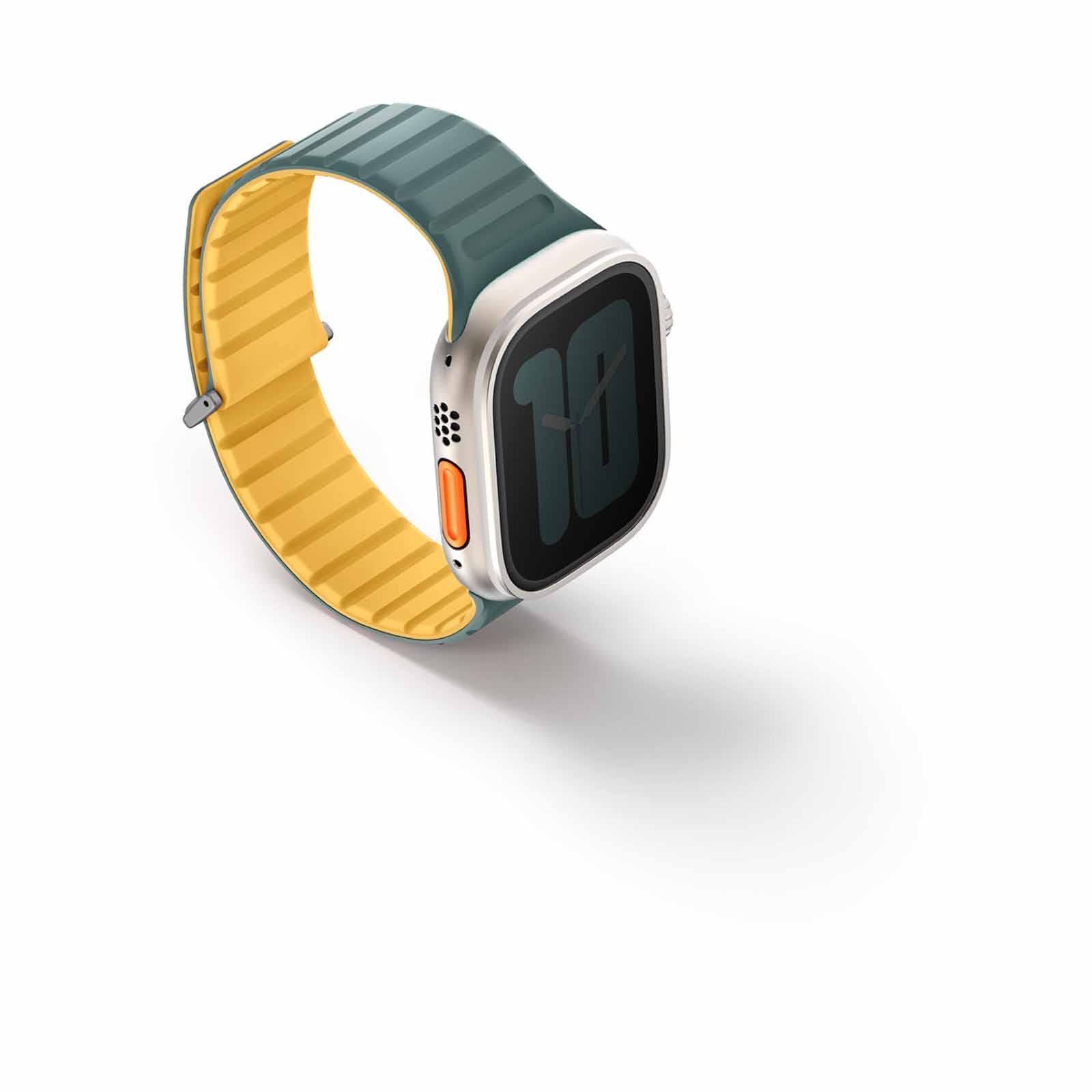 UNIQ Revix Evo Reversible Magnetic Apple Watch Strap 49/45/44/42mm - Viridian (viridian Green/burnt Yello UNIQ-49MM-REVEVGRNBYEL-image 1